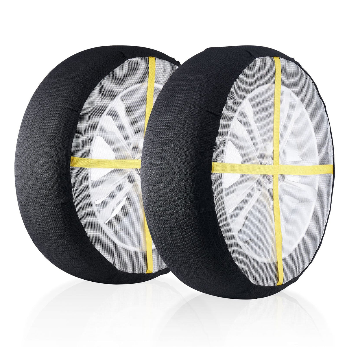 Thickened Snow Socks for Tires, Polyester Fiber Tire Socks with Elastic Straps, Snow Traction Tire Cover for Car, SUV, Pickup and Truck (Pack of 2)-Extra Large