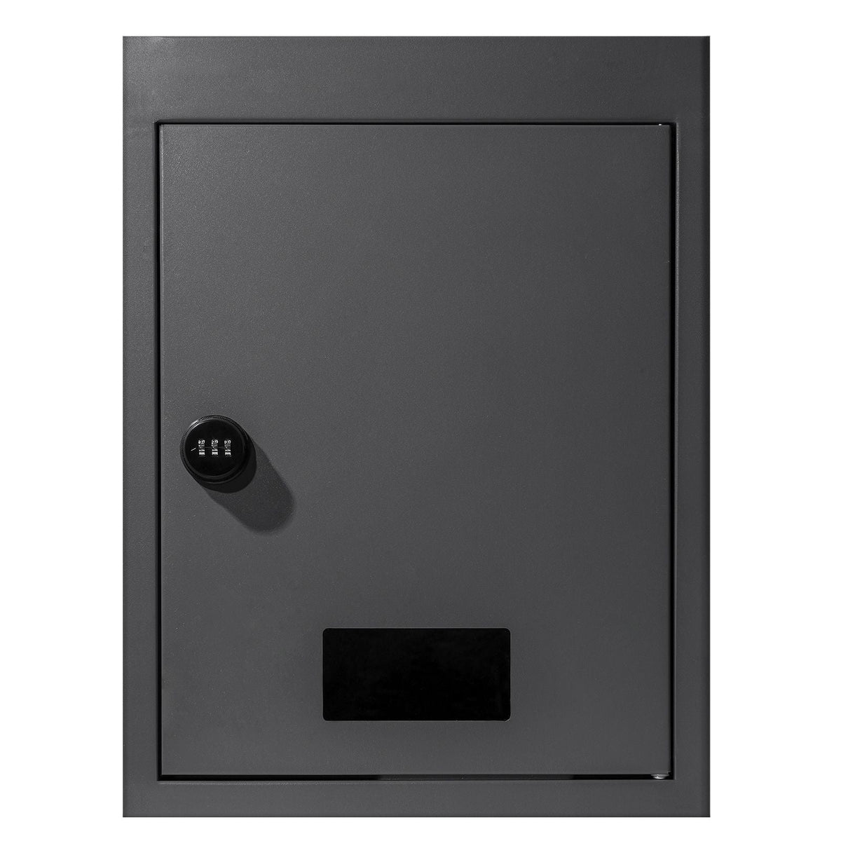 Through The Wall Drop Box, Heavy Duty Steel Through the Wall Mailbox with 2.8-7.9" 13" Combination Lock, 12.5x6.3x16.9" Mail Drop Box, Black