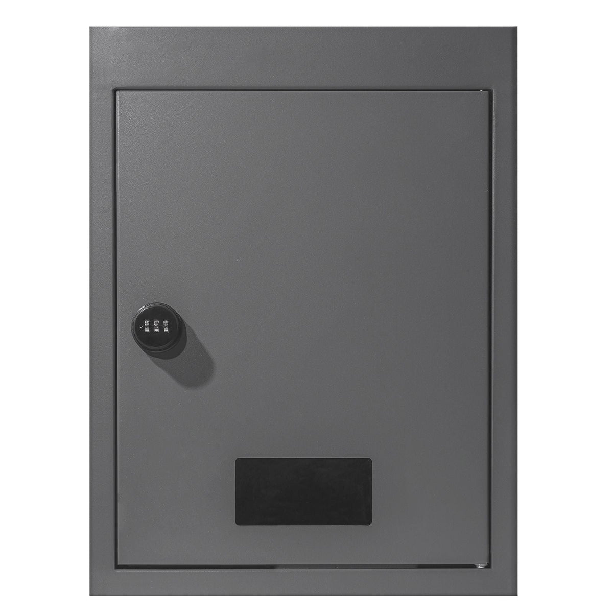 Through The Wall Drop Box, Heavy Duty Steel Through The Wall Mailbox with 2.8-7.9" 13" Combination Lock, 12.5x6.3x16.9 Mail Drop Box, Dark Gray