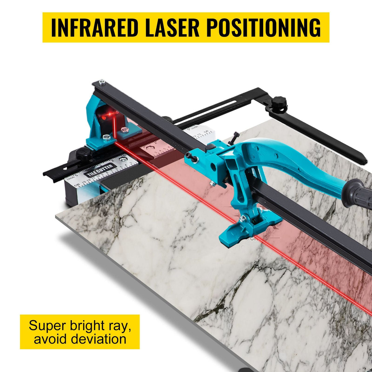 Tile Cutter, 48 Inch Manual Tile Cutter, Tile Cutter Tools with Single Rail & Double Brackets, 3/5 in Cap with Precise Laser Guide, Snap Tile Cutter for Precision Cutting Porcelain Tiles Industr
