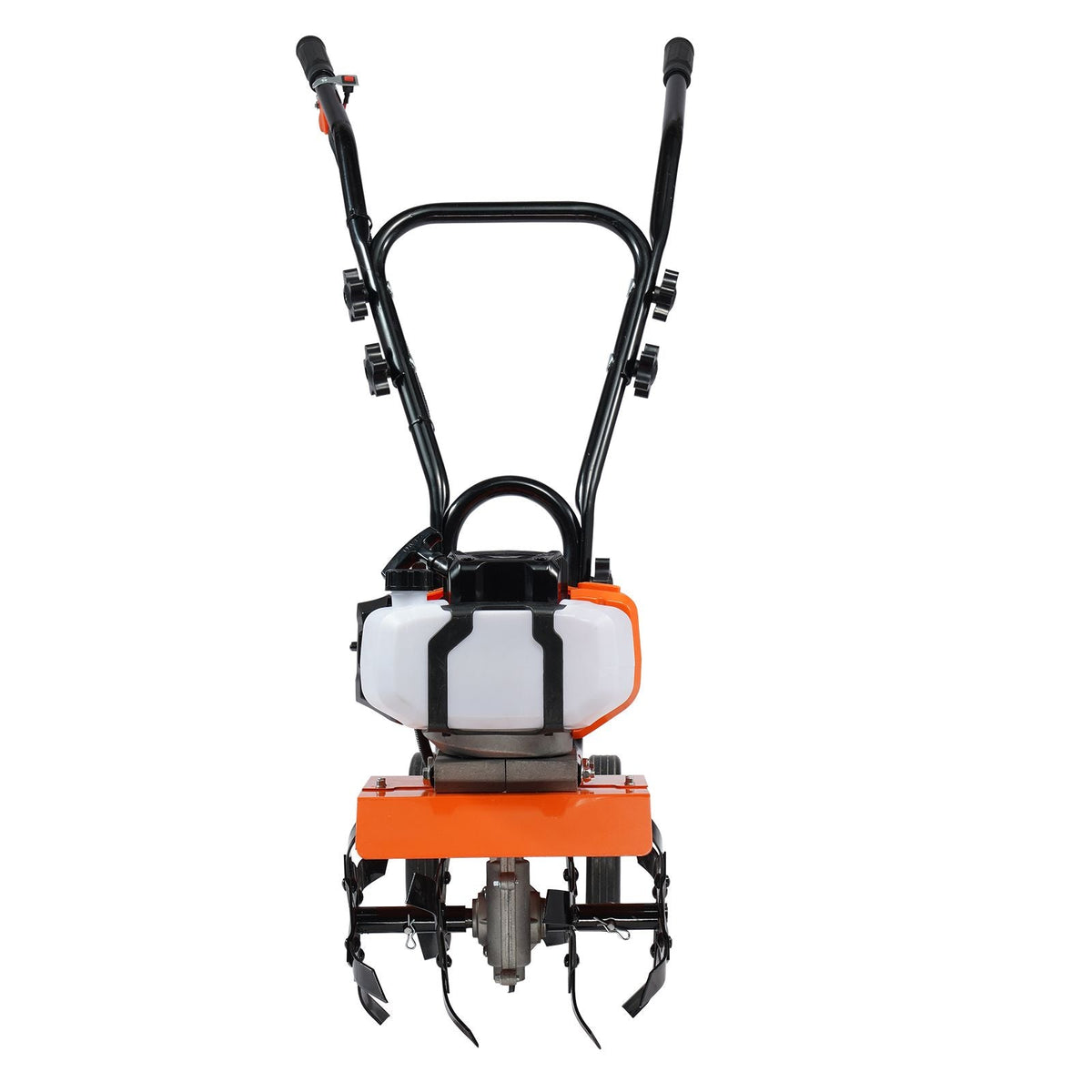 Tiller Cultivator, 43CC 2-Stroke Garden Cultivator, Tiller with 4 Steel Adjustable Front Tines for Lawn, Garden and Field Cultivation