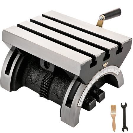 Tilting Milling Table 7x5inch Tilting Angle Milling Machine 0-90°Adjustable Swivel Angle Plate with 3 T-slots and an Adjustable Crank Handle Heavy Duty Tilting Milling Machine for Grinding