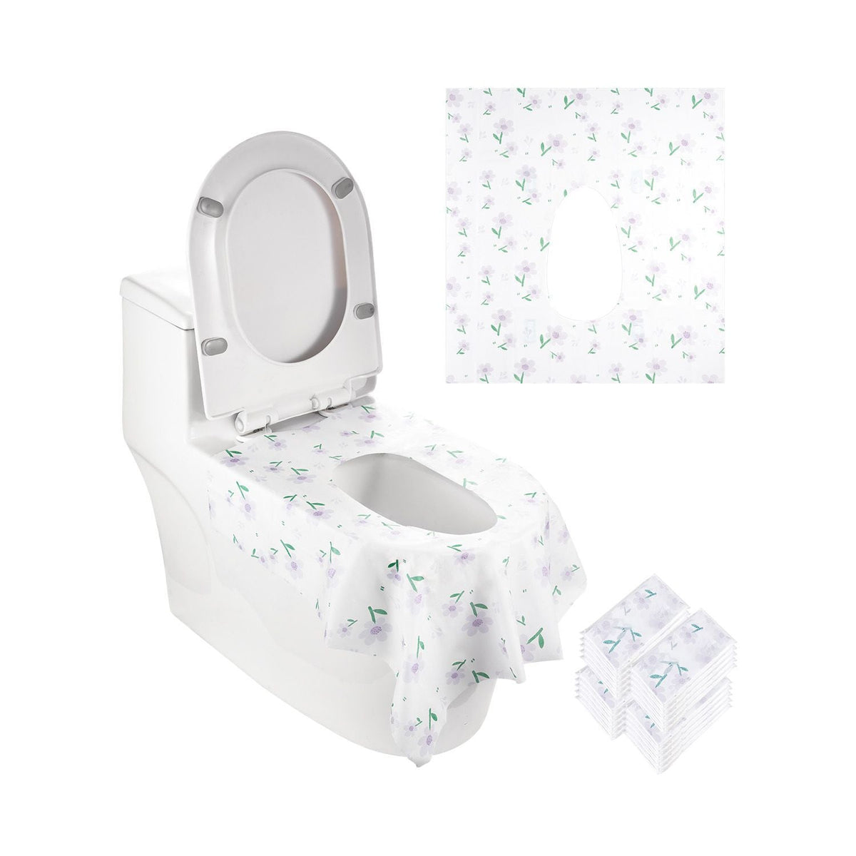 Toilet Seat Covers Disposable, 4 Pack Extra Large Waterproof Potty Cover, 20 Pieces Portable Disposable Potty Training Toilet Seat Covers, for Adult, Kids, Travel, Public Restroom & Airplane