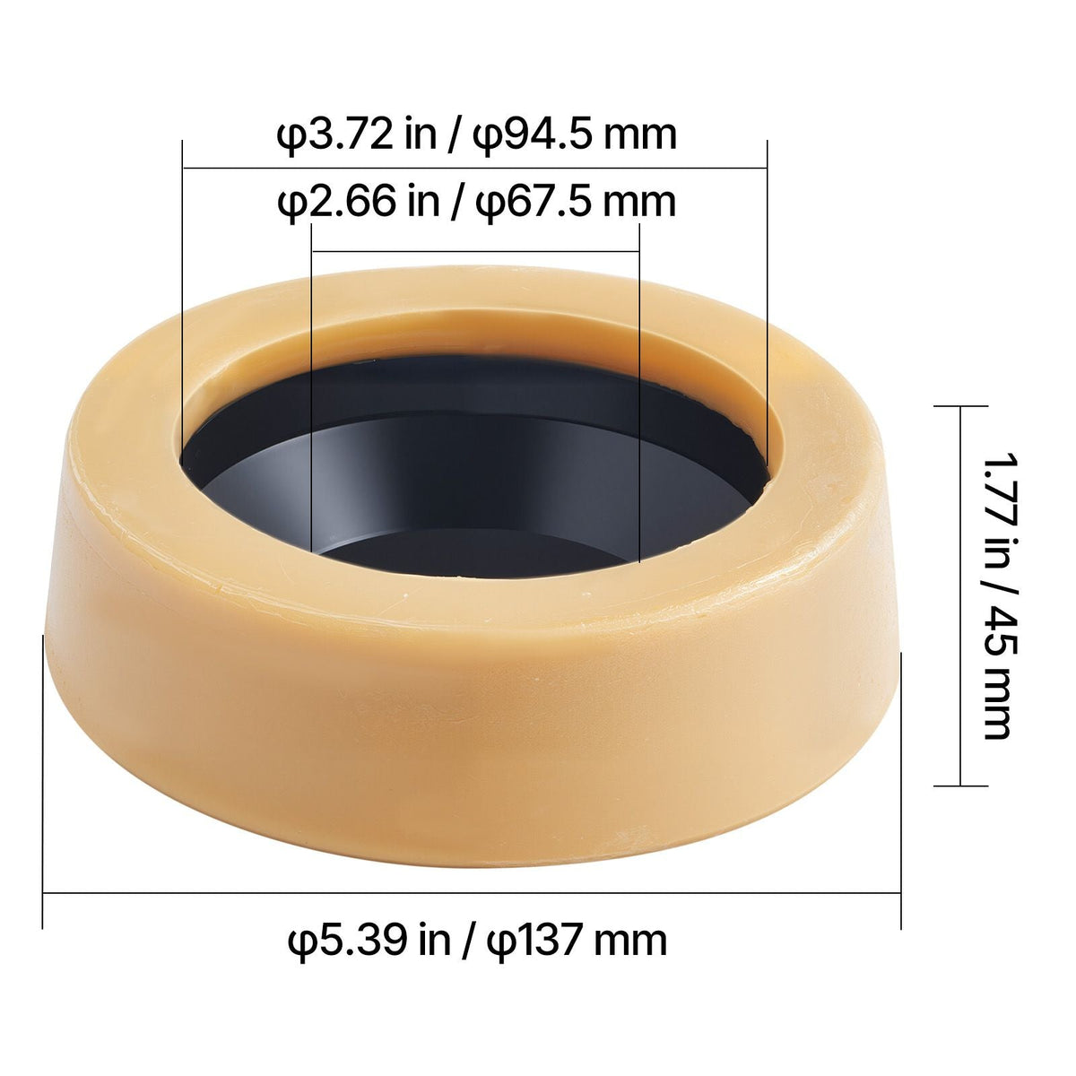 Toilet Wax Ring Kit, 1.6-Inch Extra Thick Wax Ring for Toilet Bowls with Rust-Resistant Brass Bolts, Caps and Washers, Fits 3-Inch or 4-Inch Drain Pipes, Superior Sealing Performance