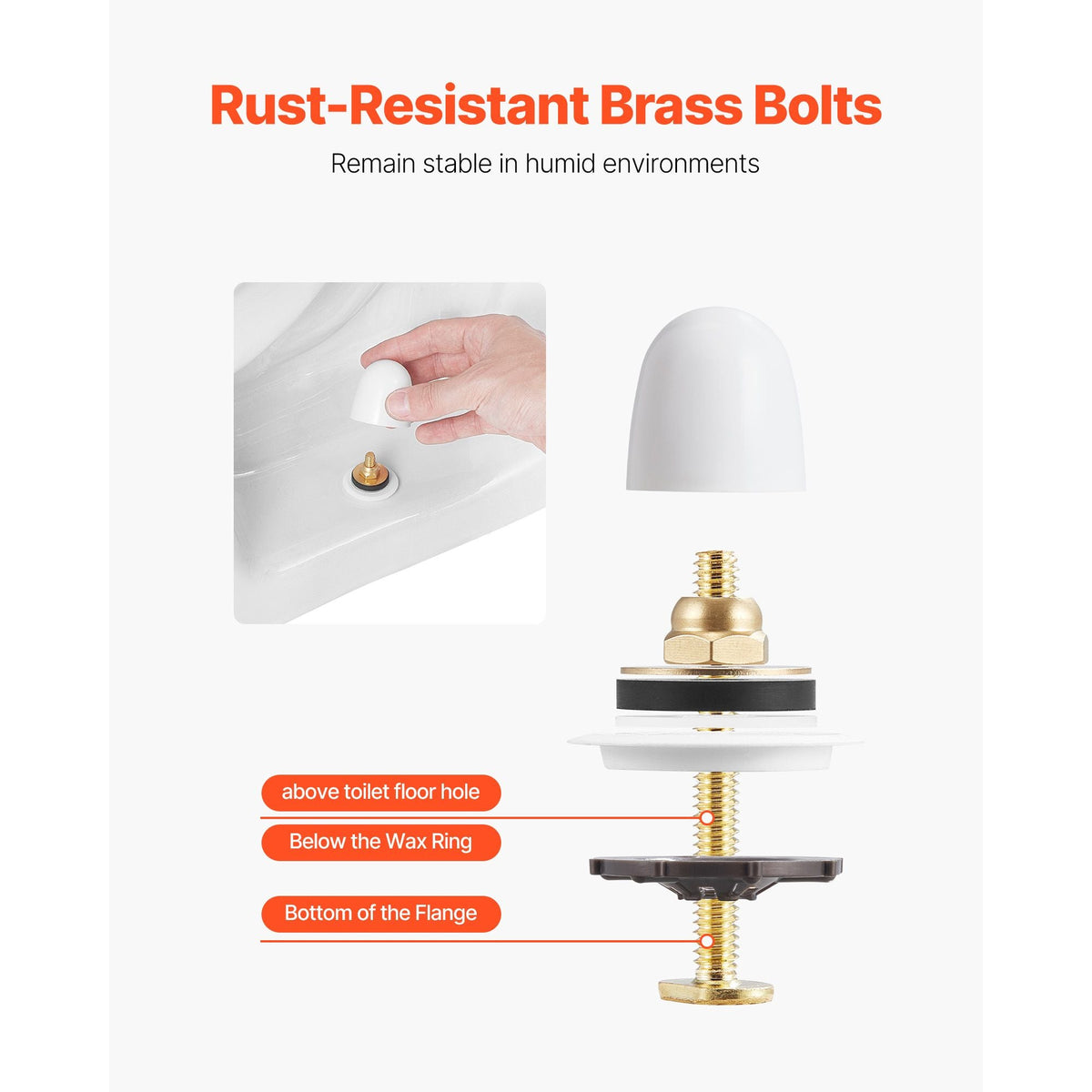 Toilet Wax Ring Kit, 1.6-Inch Extra Thick Wax Ring for Toilet Bowls with Rust-Resistant Brass Bolts, Caps and Washers, Fits 3-Inch or 4-Inch Drain Pipes, Superior Sealing Performance