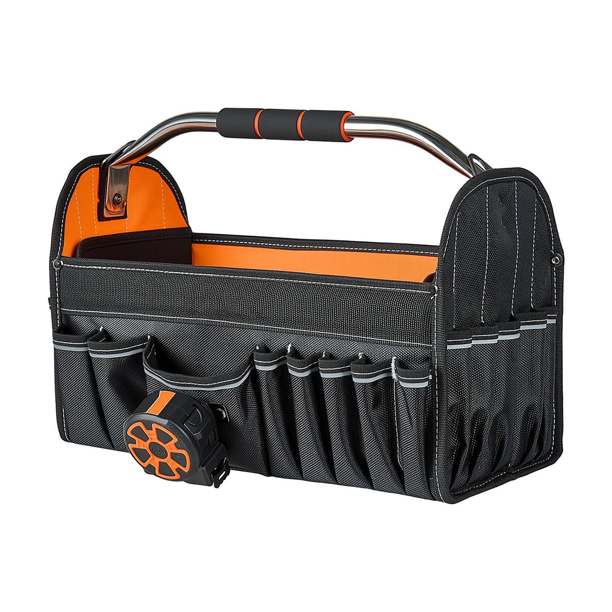 Tool Bag, 16.1 Inch, 33-Pocket Open Top Tool Tote, Electrical Maintenance Toolbox Organizer Storage with Handle, Adjustable Shoulder Strap, Portable Toolbag, for Professionals DIY & Jobsite Use