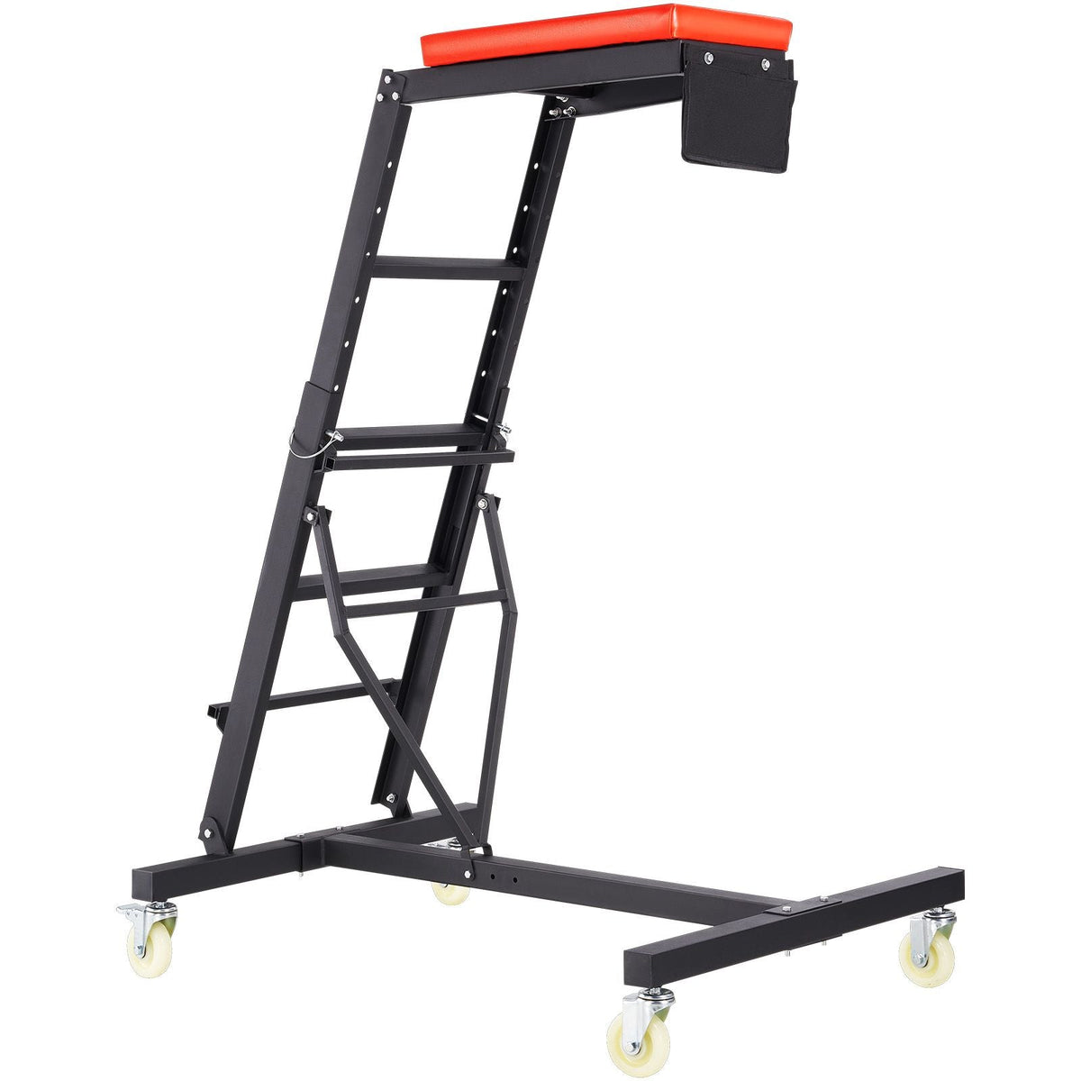 Top Automotive Creeper, Engine Creeper with Adjustable Height 45.7" to 66.3", 400 LBS Capacity High Creeper, 4 Swivel Caster Wheels, Heavy Duty Creeper for Auto Repair and Maintenance