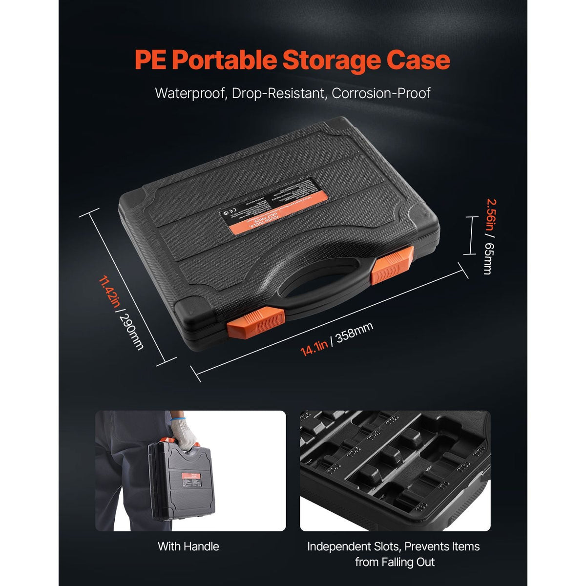Torx Bit Socket and External Torx Socket Set, 60-Piece T6-T70, TT6-TT70, TP8-TP60, E4-E24, S2 Alloy Steel and Cr-V Steel, 1/4 in, 3/8 in, and 1/2 in Drives, with Enhanced Storage Case, Hand Use