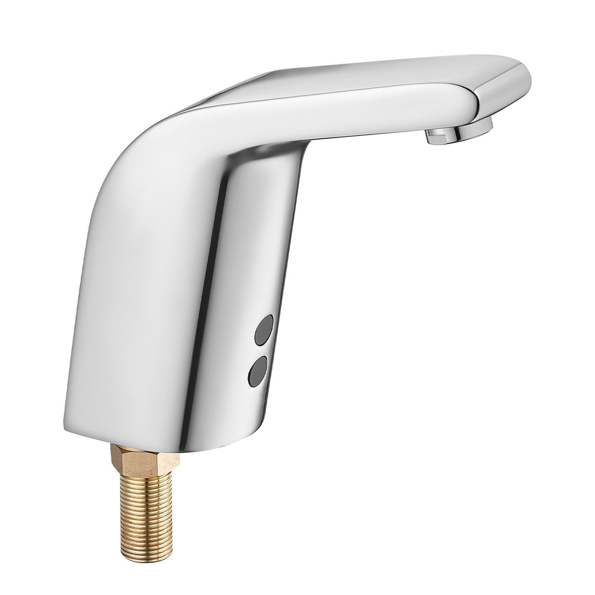 Touchless Bathroom Sink Faucet, Automatic Motion Sensor Restroom Toilet Faucet Cold Water with Single Hole, Battery Operated for 9/16 in Pipe Commercial Lavatory,Chrome Plated Silver