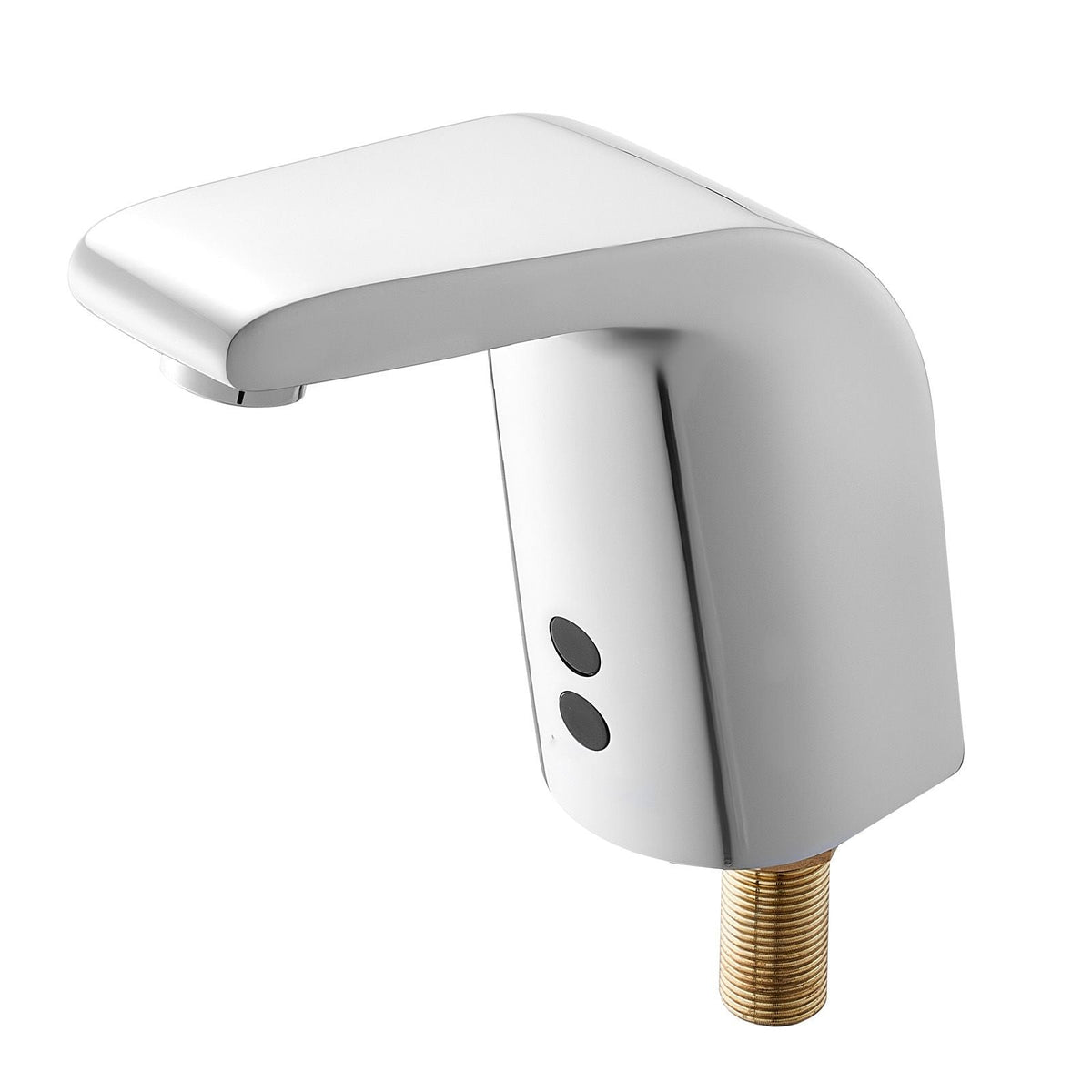 Touchless Bathroom Sink Faucet, Automatic Motion Sensor Restroom Toilet Faucet Cold Water with Single Hole, Battery Operated for 9/16 in Pipe Commercial Lavatory,Chrome Plated Silver