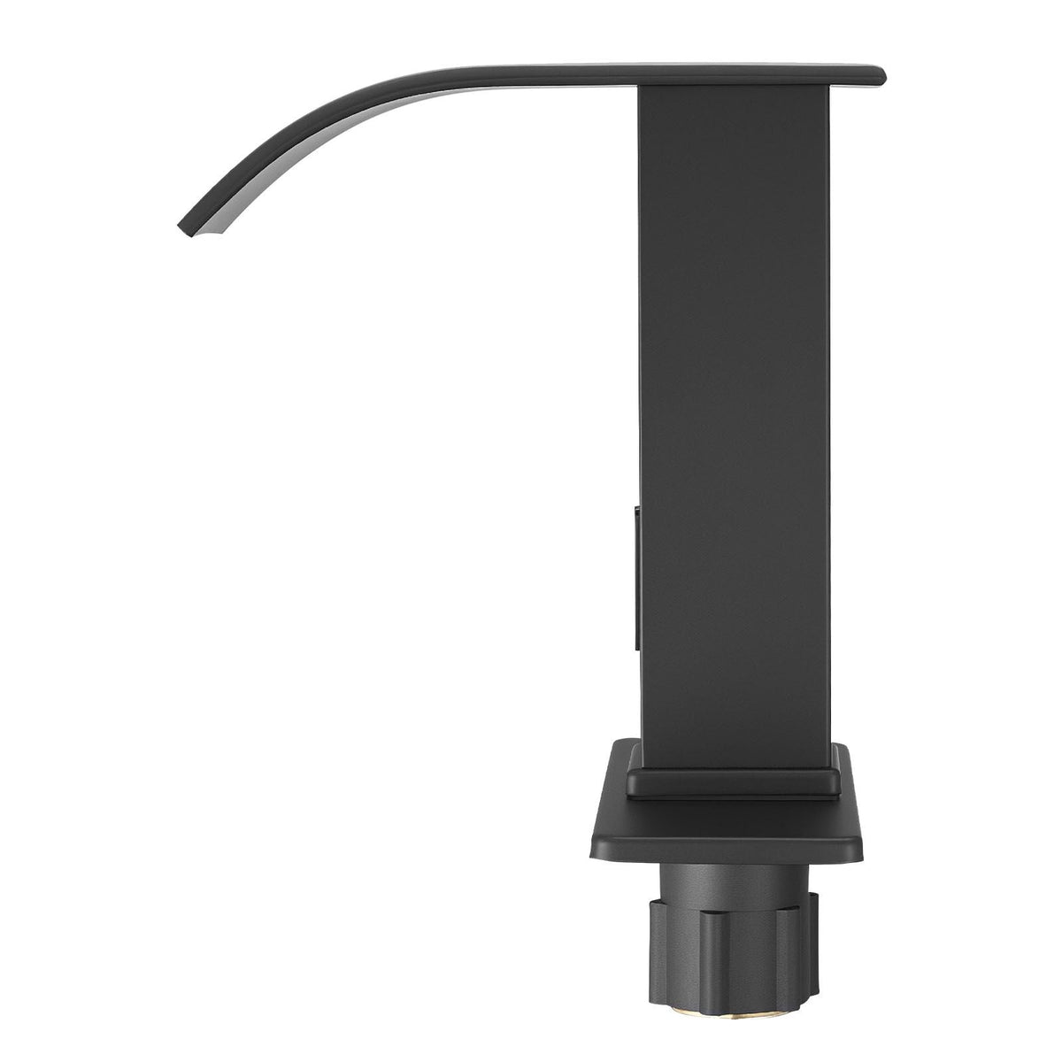 Touchless Bathroom Sink Faucet, Automatic Motion Sensor Waterfall Restroom Toilet Faucet with Hole Cover Plate, Battery Operated,Hot/Cold Water for 9/16 in Pipe Commercial Lavatory,Matte Black
