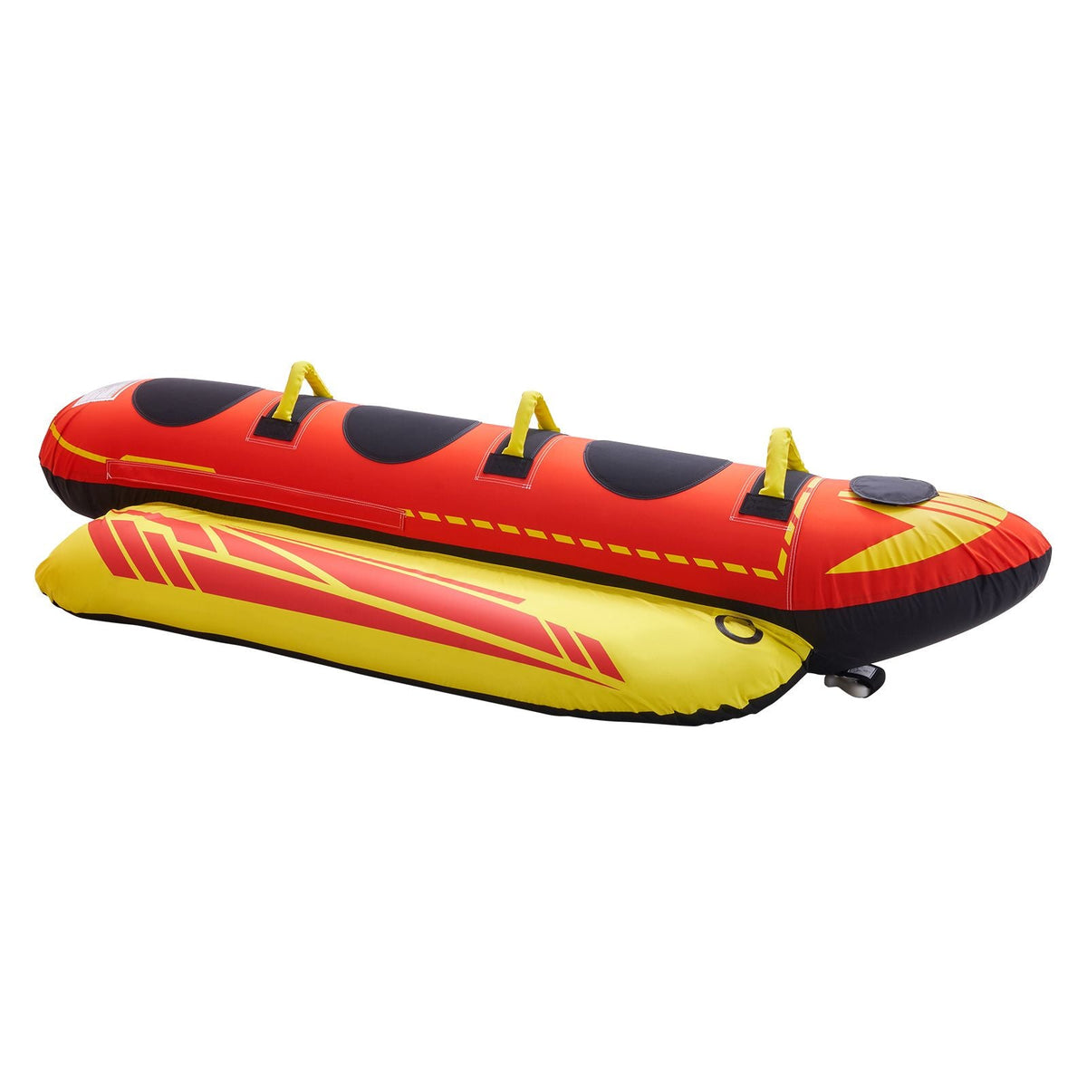 Towable Tubes for Boating, 1-3 Riders Inflatable Boat Tubes and Towables, 510lbs Capacity Hot Dog Water Sport Tube for Boat to Pull - with Full Nylon Cover, Padded Handles & Speed Safety Valve