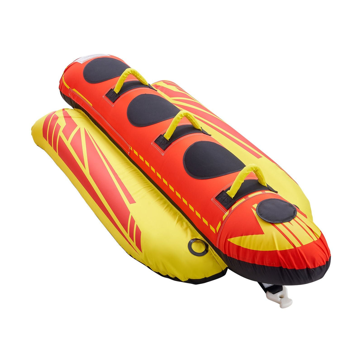 Towable Tubes for Boating, 1-3 Riders Inflatable Boat Tubes and Towables, 510lbs Capacity Hot Dog Water Sport Tube for Boat to Pull - with Full Nylon Cover, Padded Handles & Speed Safety Valve