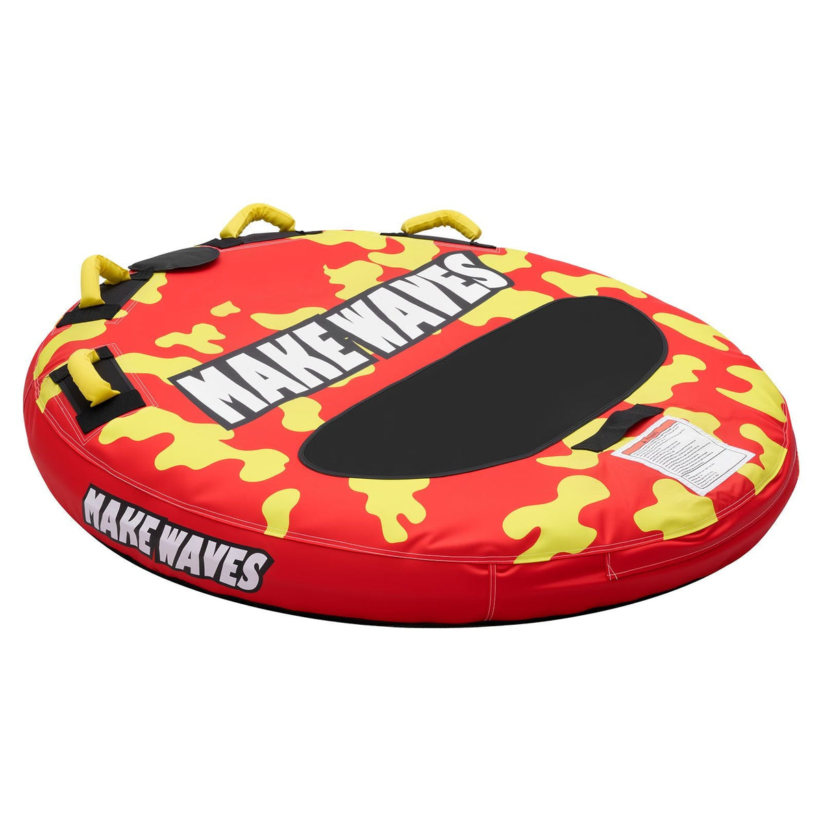Towable Tubes for Boating, 2-Rider Inflatable Boat Tubes and Towables, 340lbs Capacity Water Sport Tube for Boat to Pull - with Anti-Slip Pad, Full Nylon Cover, Padded Handles & Safety Valve