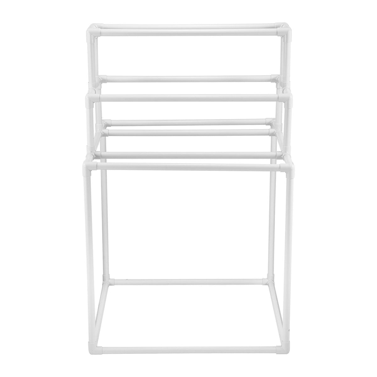 Towel Rack, 8 Bars Outdoor PVC Towel Holder, Freestanding Pool Towel Hanger Stand Next to Hot Tub, Outdoor Indoor Quilt Drying Rack Organizer, Ideal for Poolside, Bathroom, Spa, White