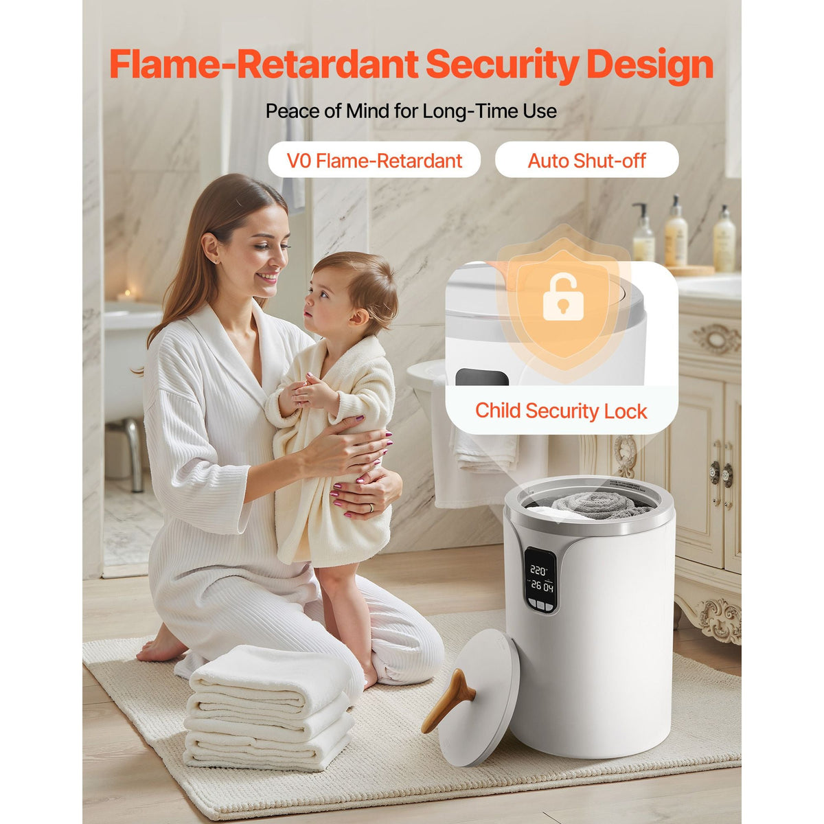 Towel Warmers for Bathroom, Towel Warmer Bucket with 24H Delay Timer & Child Lock & Auto Shut Off for Spa Fits up to 3 Oversized Bath Towels, Blankets, Clothes, Bathrobes, PJ's and More