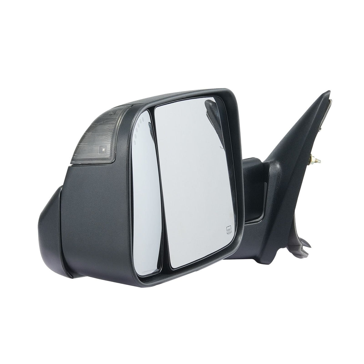 Towing Mirrors Fit for Dodge Ram 1500 2002-2008, 2500 3500 2003-2009 Power Heated with Signal Light & Puddle Light, Manual Controlling Flipping Folding, Black
