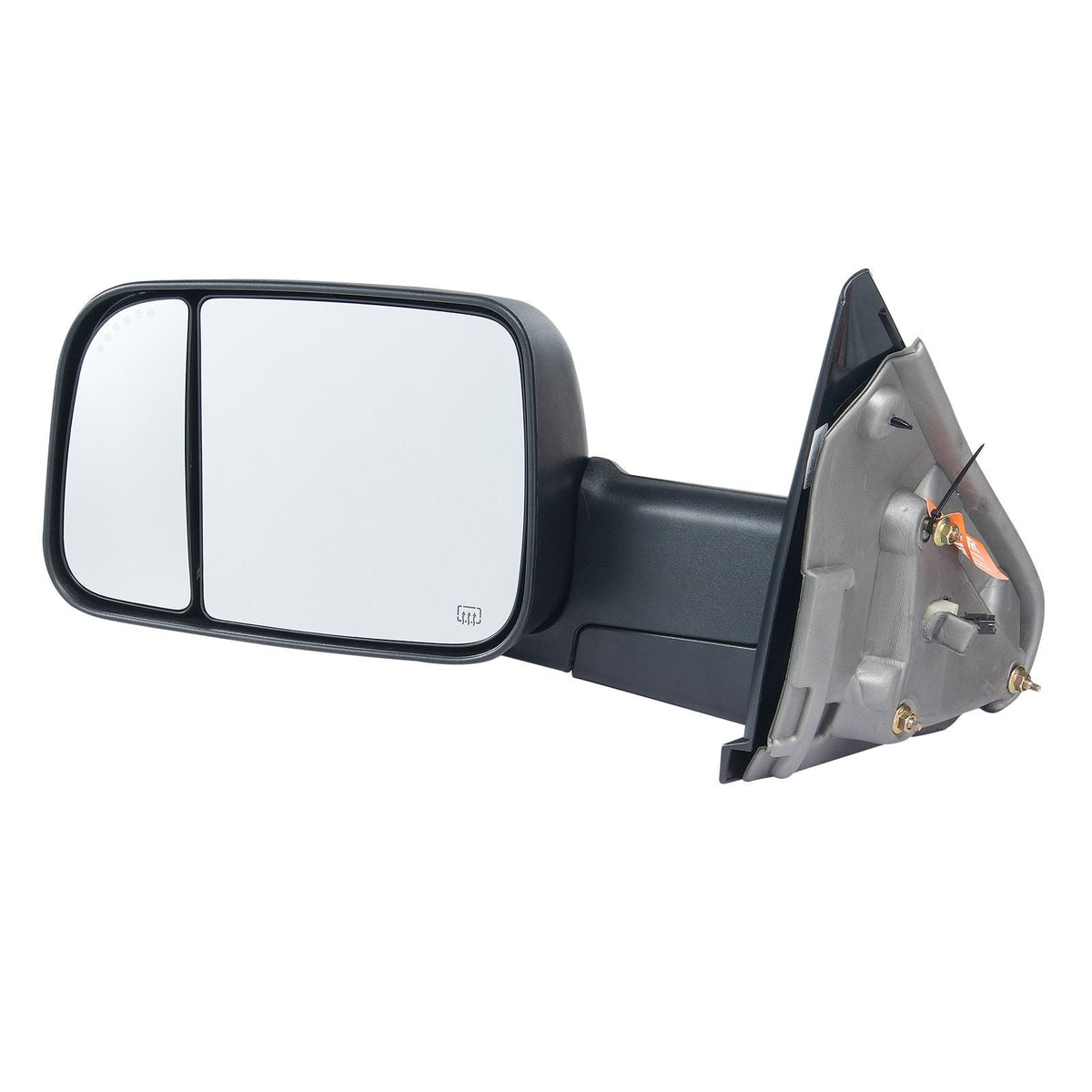 Towing Mirrors Fit for Dodge Ram 1500 2002-2008, 2500 3500 2003-2009 Power Heated with Signal Light & Puddle Light, Manual Controlling Flipping Folding, Black