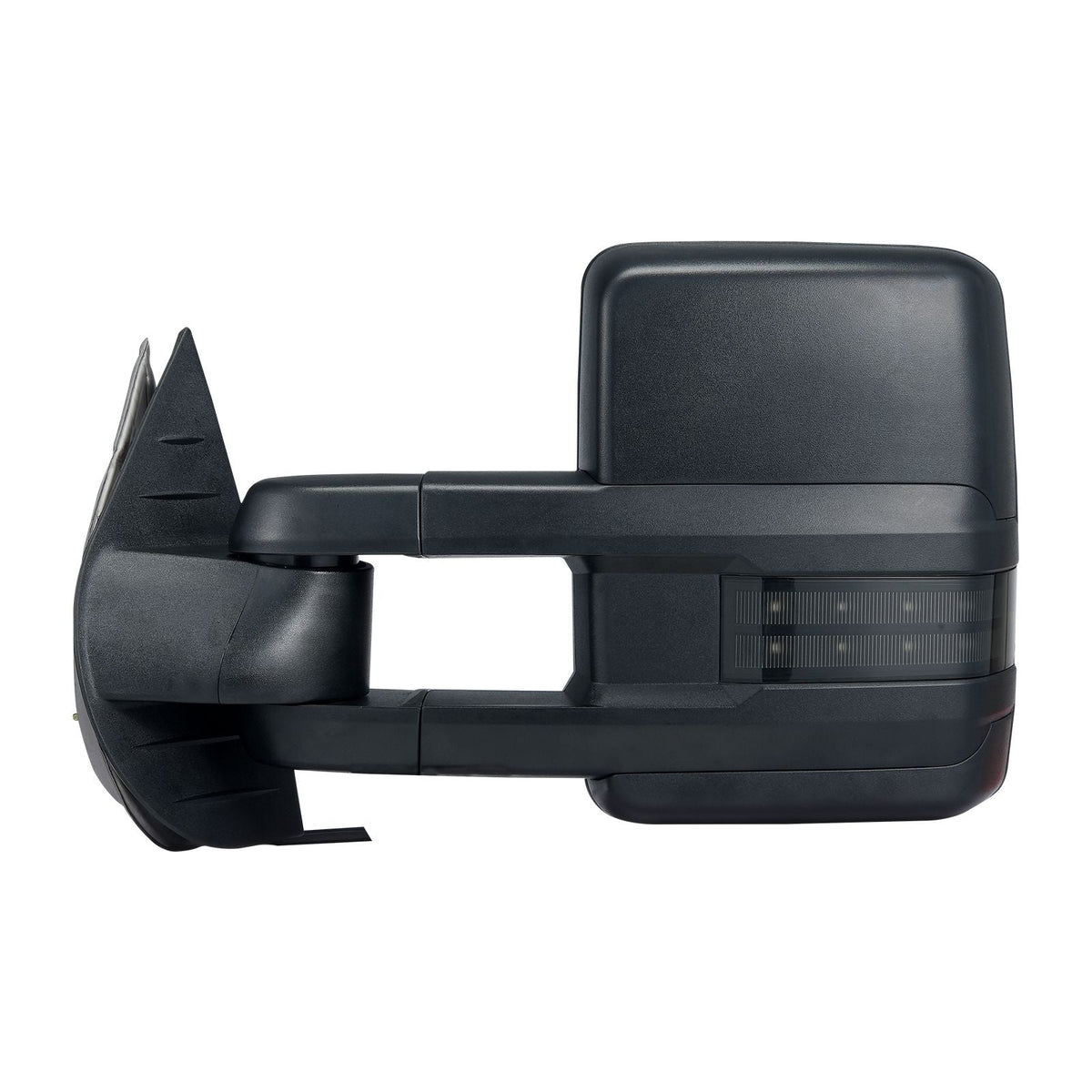 Towing Mirrors, Left & Right Pair Set for Chevrolet Silverado (2007-2014)/GMC/Cadillac, Power Heated with Signal Light & LED Driving Light, Manual Telescoping Folding, and Heating Defrost, Black