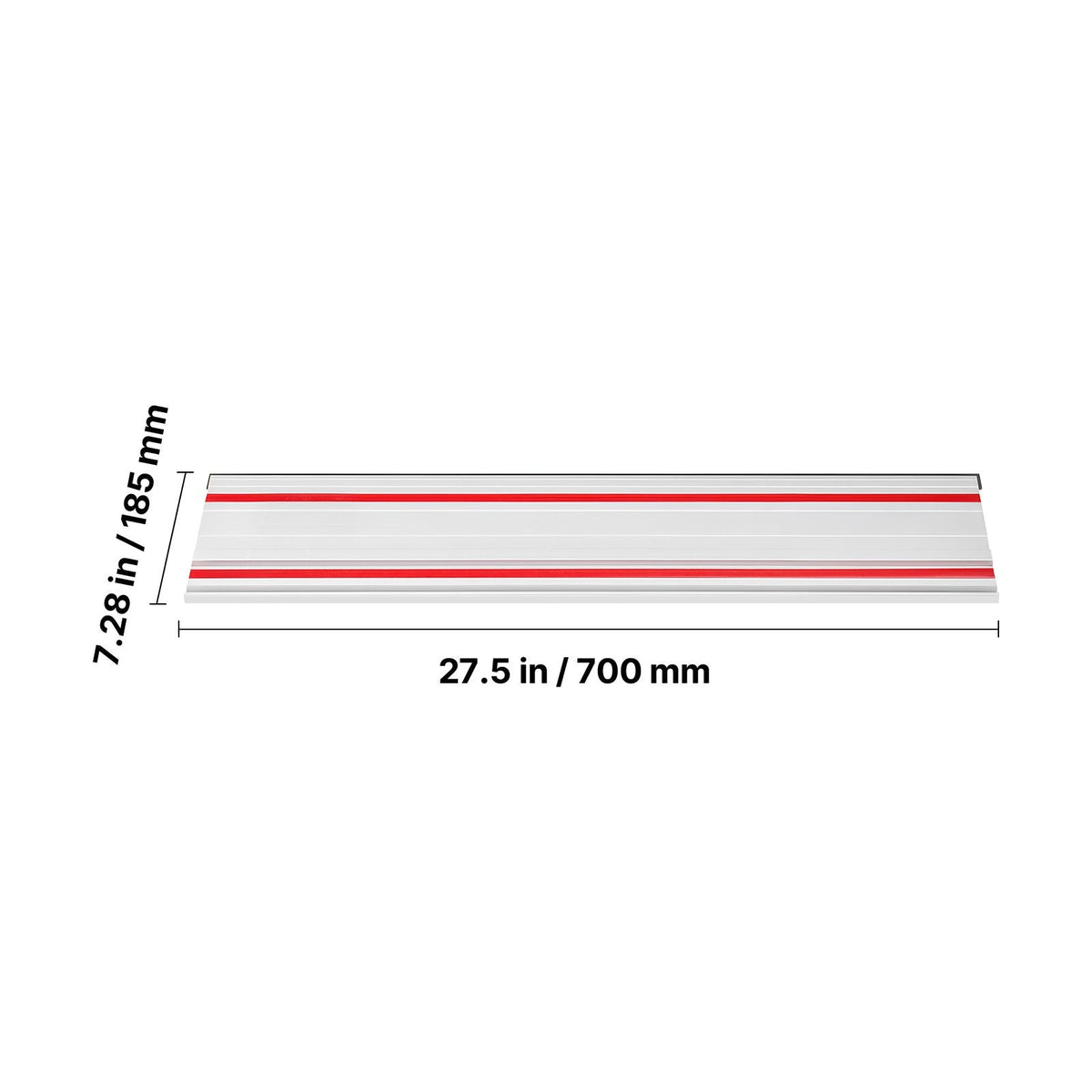 Track Saw Guide Rail, 55-Inch Cutting Range, Kit Includes 2 x 27.5 in Aluminum Extruded Guide Rails and 1 Connector, Compatible with Makita, Festool & WEN Track Saws, for Woodworking Projects
