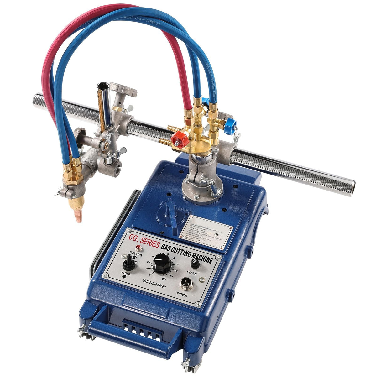 Track Torch Burner, 2"-30"/Min Straight Line Gas Cutting Machine for 0.2"-4" Thick Pipe, with 12-inch Track & 3 Tips, Automatic Flame Cutting Machine, Pipe Beveler Beveling Tool, 110V CG1-30