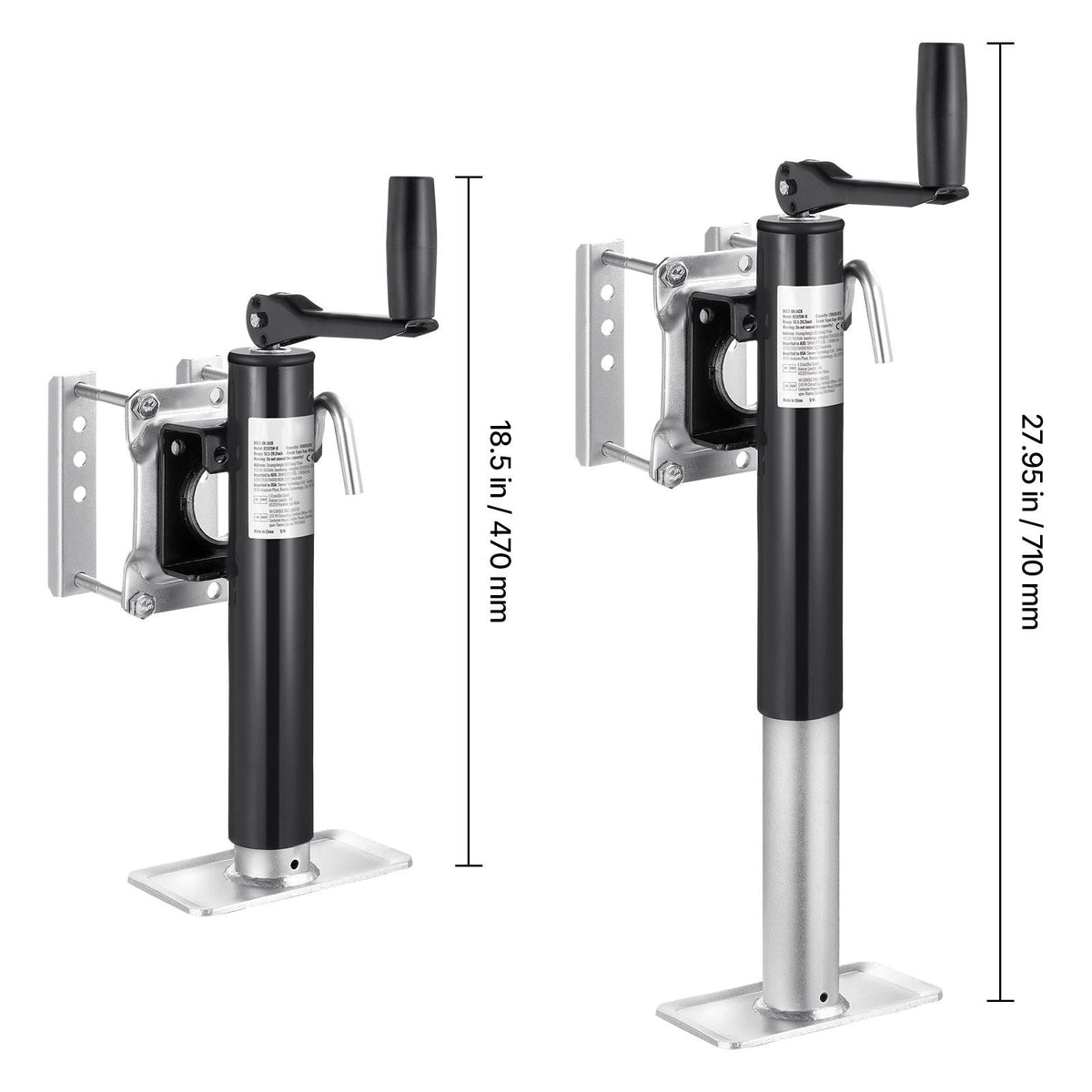 Trailer Jack, 2000 lbs Dynamic Load Capacity, Heavy Duty Swivel Bolt-on Trailer Jack, 10" Lift Trailer Jack Stand with Handle for RV Trailer, Horse Trailer, Utility Trailer, and Yacht Trailer