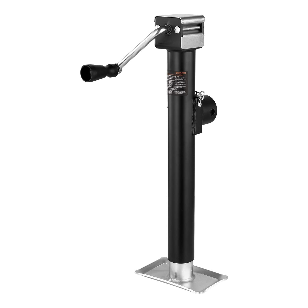 Trailer Jack, 5000 lbs Dynamic Load Capacity, Weld-on Pipe-Mount Swivel Trailer Jack with Ergonomic Handle, 15-inch Vertical Travel, Suitable for RV, Horse, Utility, Camping and Yacht Trailers