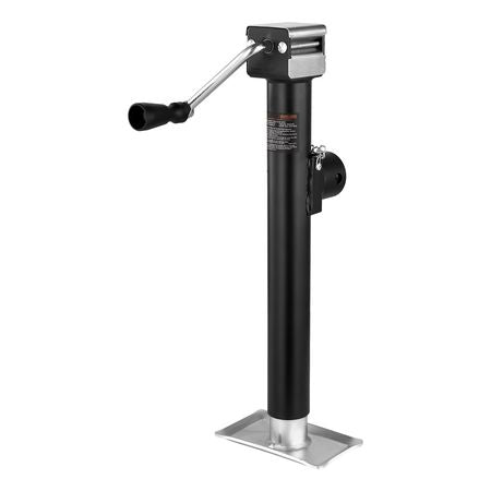 Trailer Jack, 5000 lbs Dynamic Load Capacity, Weld-on Pipe-Mount Swivel Trailer Jack with Ergonomic Handle, 15-inch Vertical Travel, Suitable for RV, Horse, Utility, Camping and Yacht Trailers
