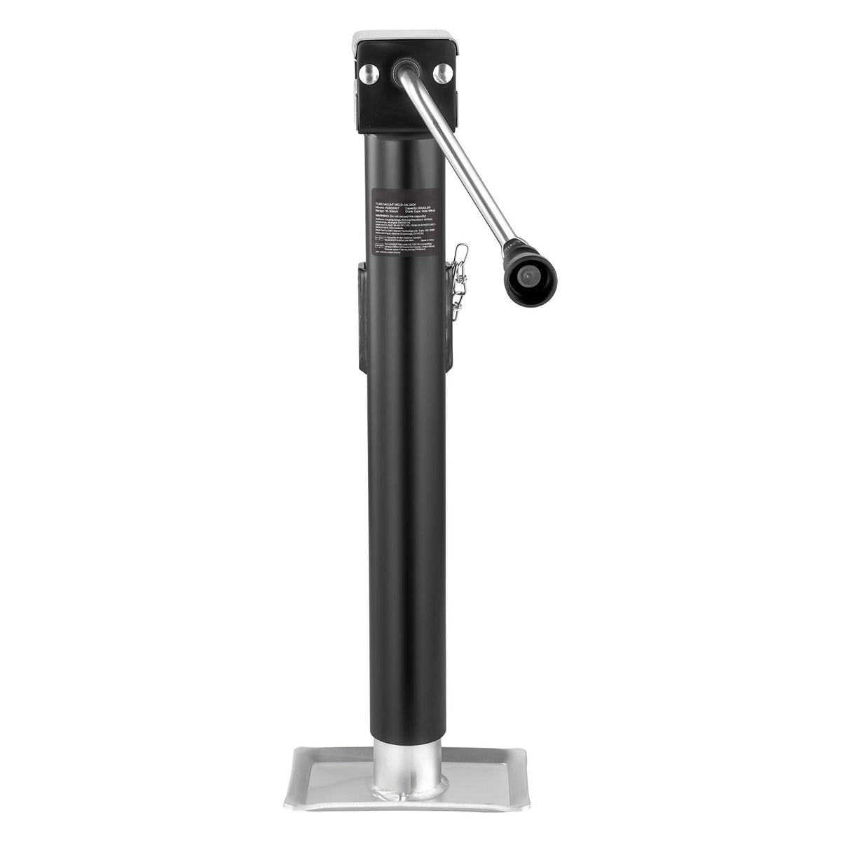 Trailer Jack, 5000 lbs Dynamic Load Capacity, Weld-on Pipe-Mount Swivel Trailer Jack with Ergonomic Handle, 15-inch Vertical Travel, Suitable for RV, Horse, Utility, Camping and Yacht Trailers