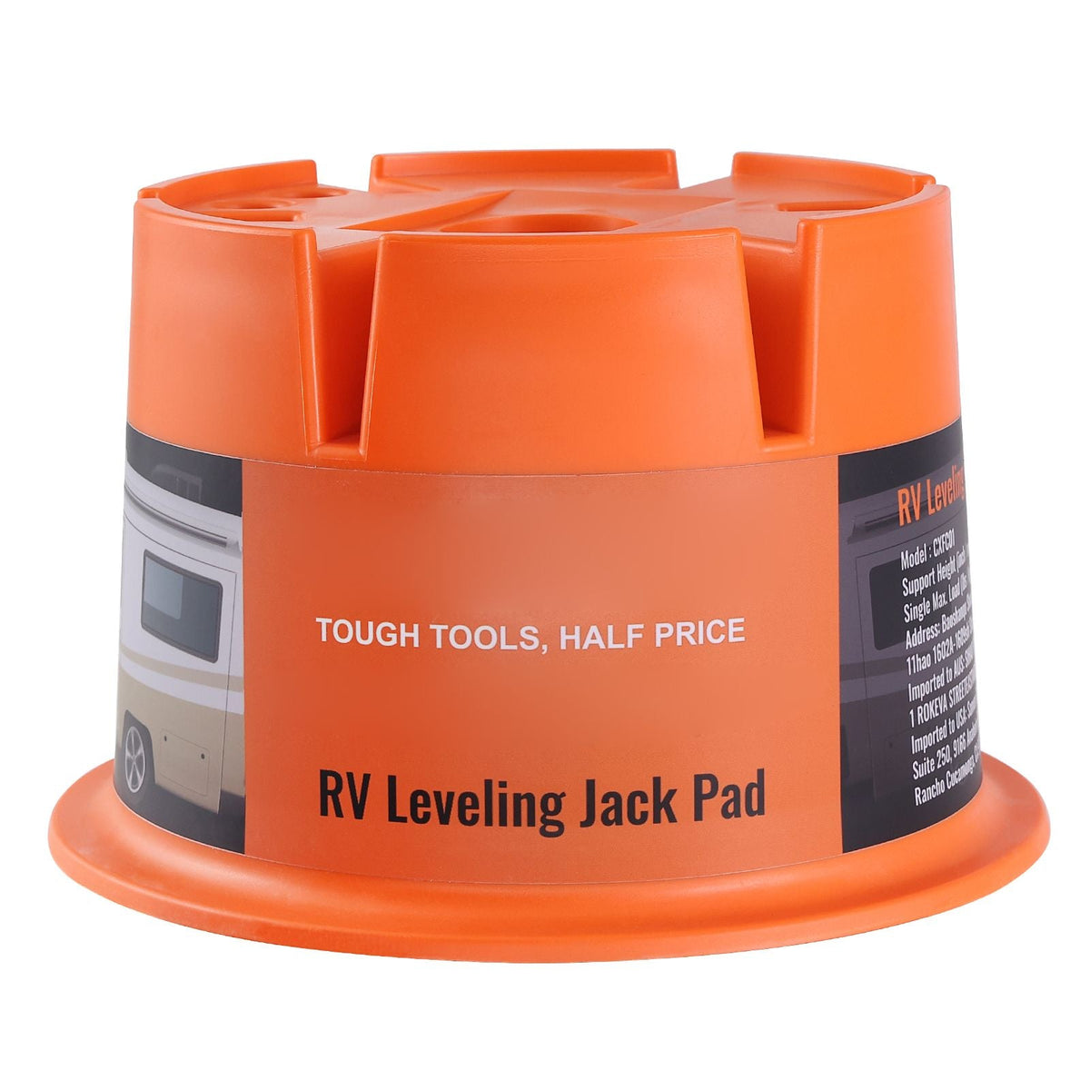 Trailer Jack Block, 2000 lbs Capacity per RV Leveling Block, High-quality Polypropylene RV Camper Stabilizer Blocks, RV Travel Accessories Use for Any Tongue Jack, Post, Foot, 5th Wheels, 2-Pack