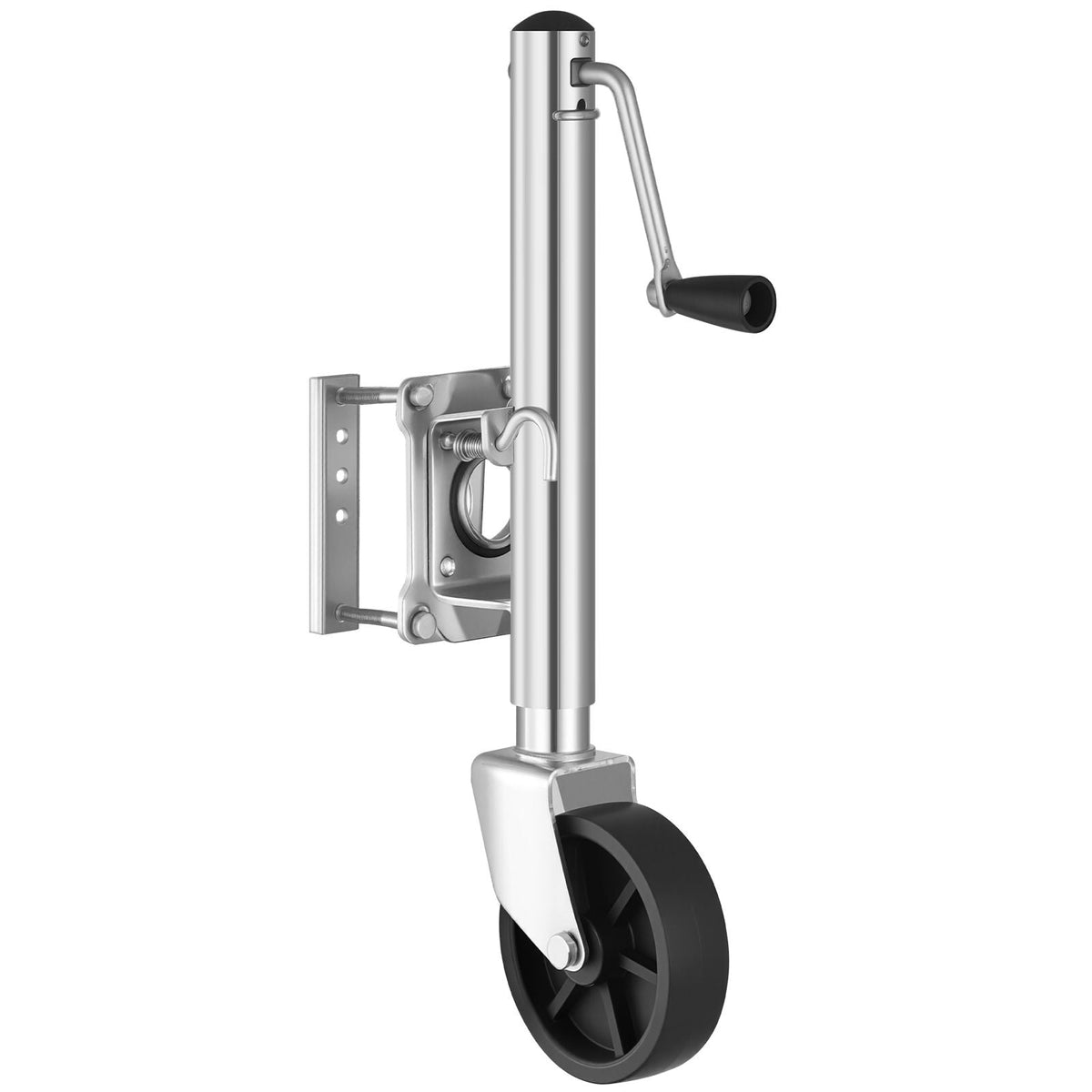 Trailer Jack with Wheel, 1000 lbs Load Capacity, Heavy Duty Swivel Boat Trailer Jack with PP Single Wheel & Ergonomic Handle, 10-inch Lift, Fit for RVs, Boats, Horse Trailers, Utility Trailers