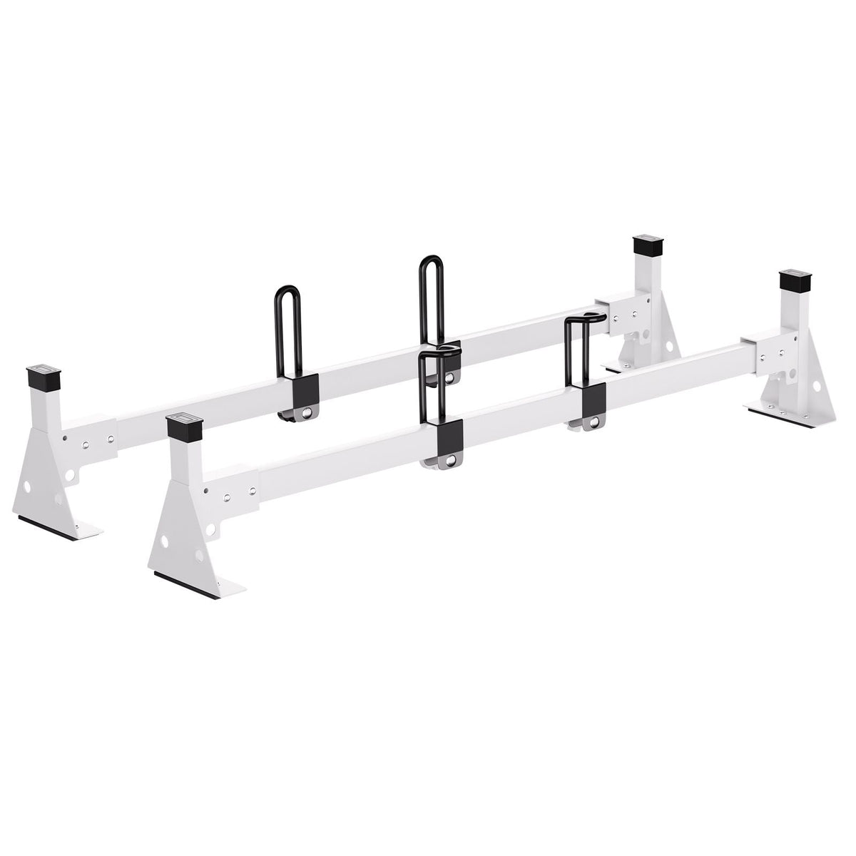 Trailer Ladder Rack, 54" 2 Crossbars Ladder Roof Rack, Heavy-duty Steel Van Roof Ladder Rack, 600 lbs Capacity Van Ladder Rack with Straps, Fit for Ford Transit 150, 250, 350, 2015-2022