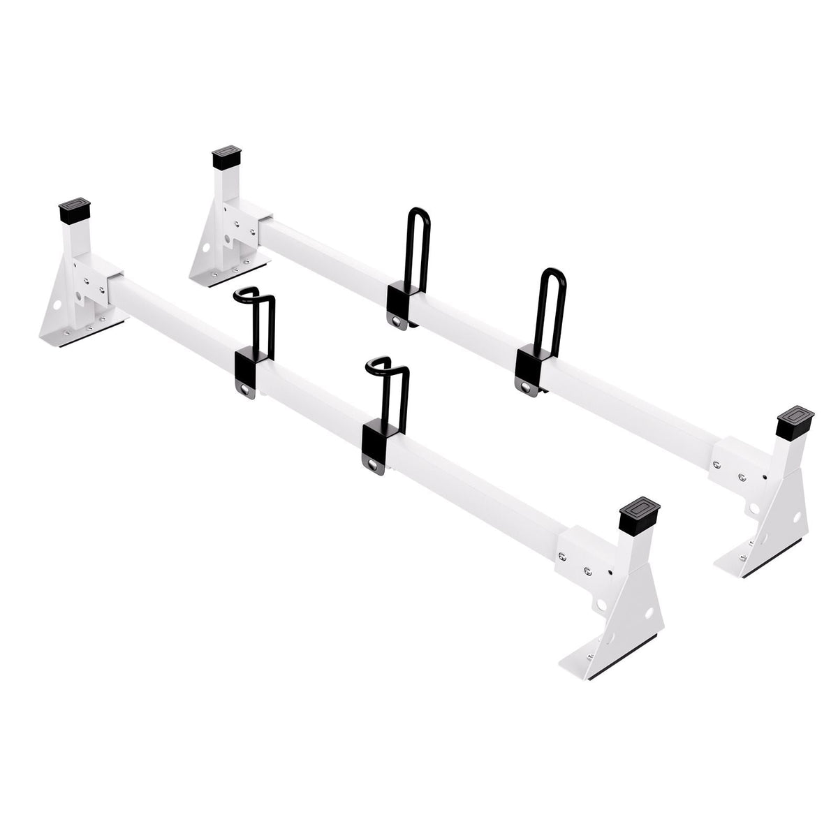 Trailer Ladder Rack, 54" 2 Crossbars Ladder Roof Rack, Heavy-duty Steel Van Roof Ladder Rack, 600 lbs Capacity Van Ladder Rack with Straps, Fit for Ford Transit 150, 250, 350, 2015-2022