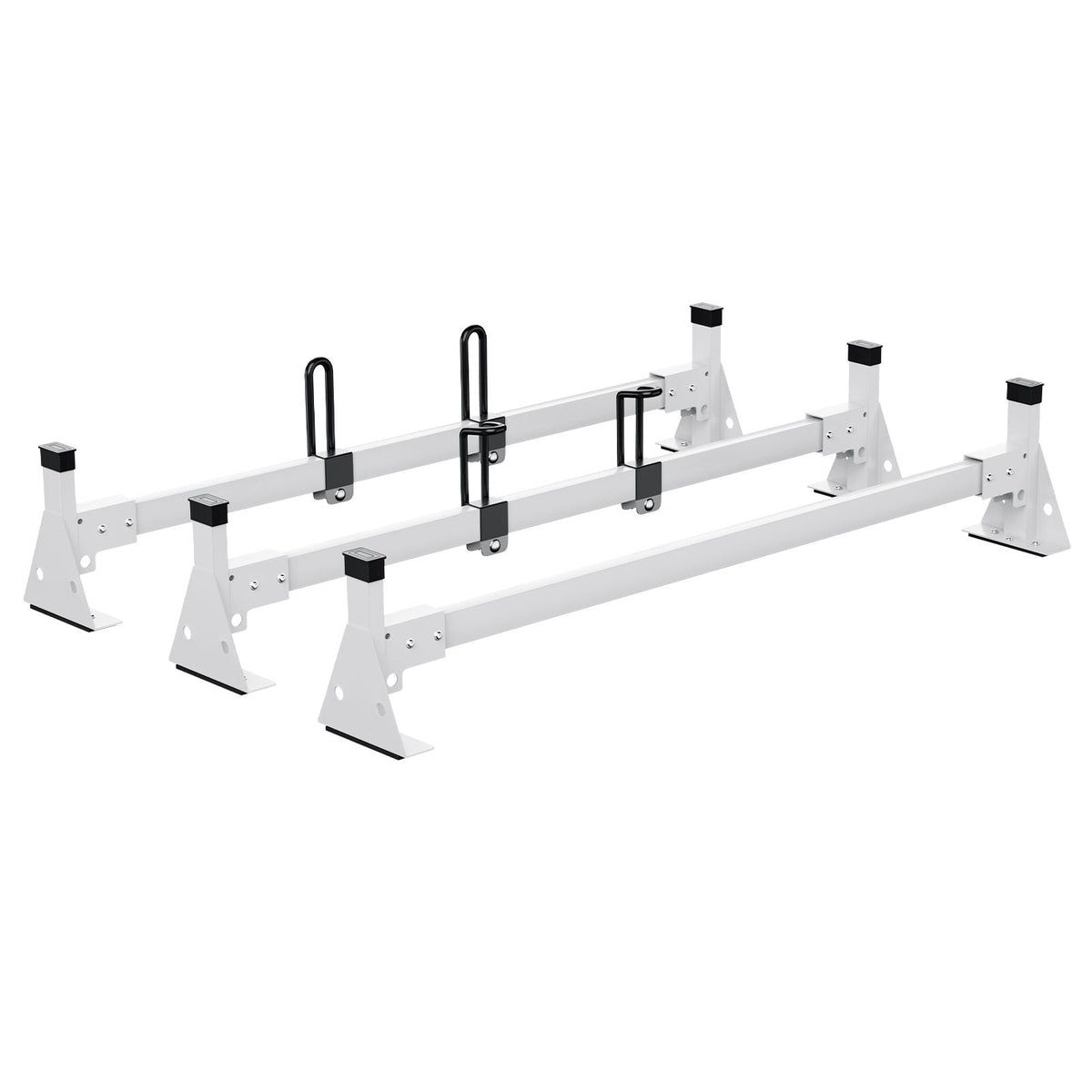 Trailer Ladder Rack, 54" 3 Crossbars Ladder Roof Rack, Heavy-duty Steel Van Roof Ladder Rack, 800 lbs Capacity Van Ladder Rack with Straps, Fit for Ford Transit 150, 250, 350, 2015-2022