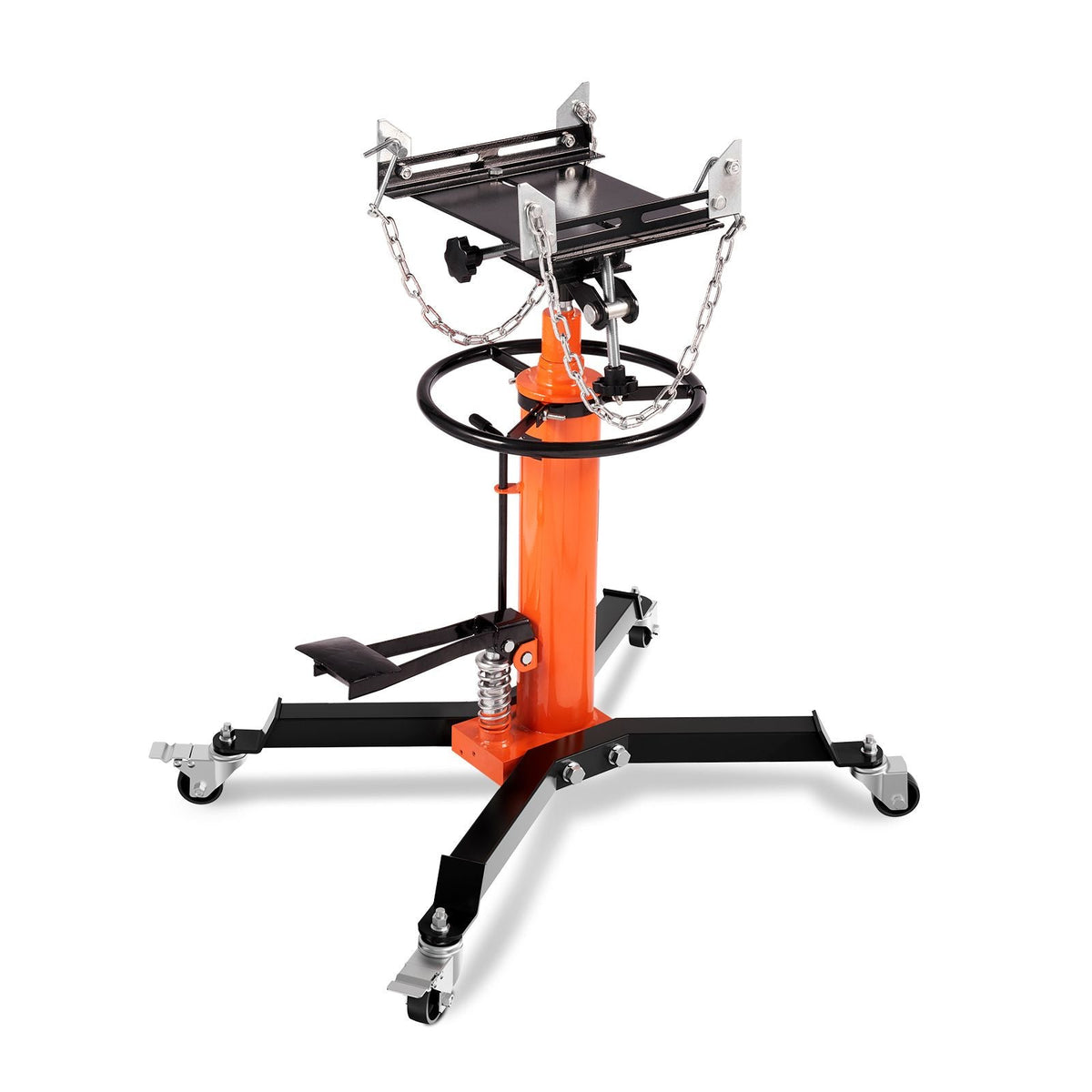 Transmission Jack, 1322 LBS Hydraulic Telescoping Transmission Jack, 32"-67" High Lift Floor Jack Stand with Foot Pedal, 360° Swivel Wheel, Hydraulic Transmission Jack Garage/Shop Lift Hoist