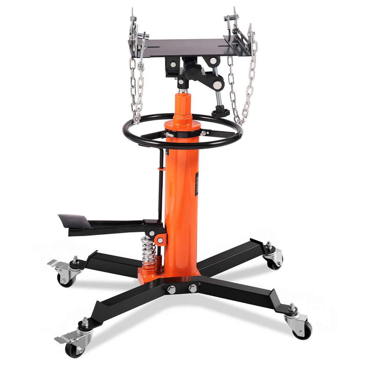 Transmission Jack, 1322 LBS Hydraulic Telescoping Transmission Jack, 32"-67" High Lift Floor Jack Stand with Foot Pedal, 360° Swivel Wheel, Hydraulic Transmission Jack Garage/Shop Lift Hoist