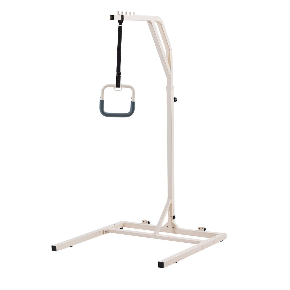Trapeze Bar for Bed Mobility, Height-Adjustable Free Standing Trapeze Bar with 2 Wheels, 300LBS Capacity Bed Pull Up Assist for Elderly Disabled, Ideal for Hospital, Nursing Home & Home Care