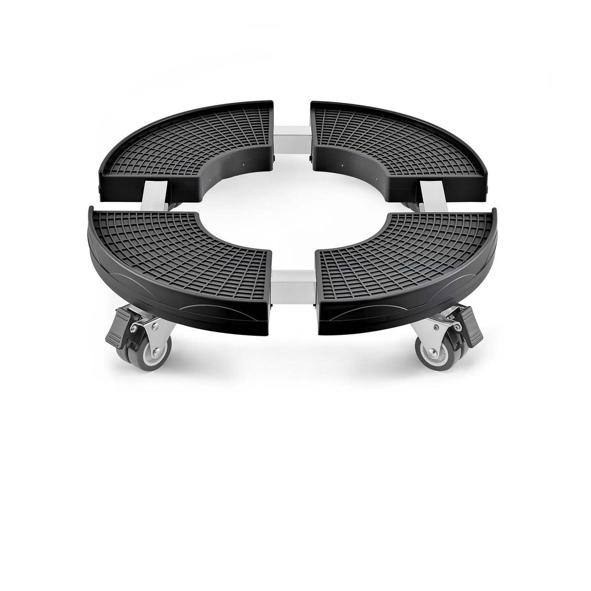 Trash Can Dolly with 4 Lockable Wheels, 440lbs Weight Capacity, Round Trash Can Roller Base, 15-22.8 in Adjustable, Heavy Duty Drum Dolly Plant Caddy, Multi-Functional Rolling Dolly Cart, Black