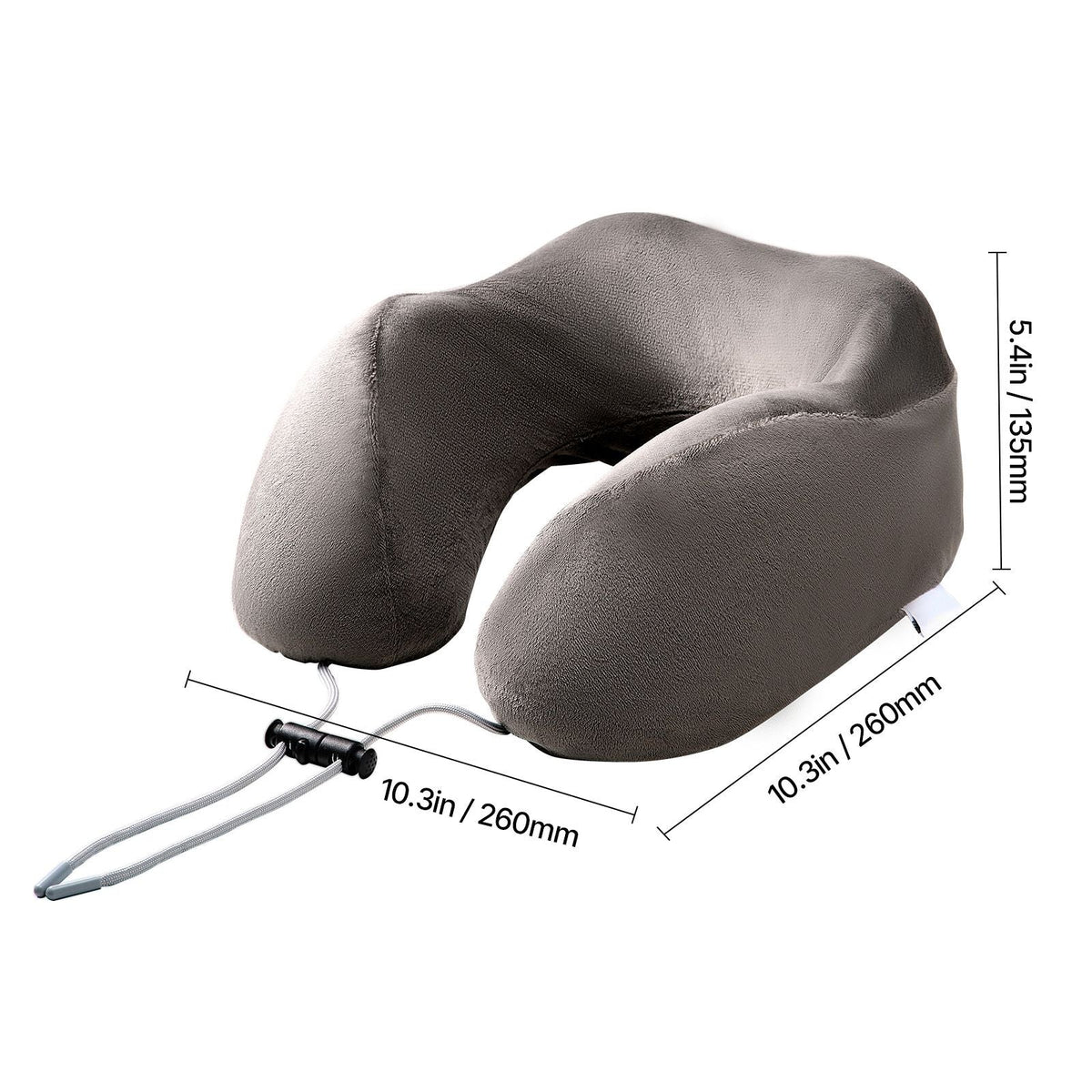 Travel Pillow, Neck Pillow for Traveling, Upgraded Bamboo Charcoal Memory Foam Travel Neck Pillow with Eye Mask, Earplugs and Storage Bag, Suitable for Plane Car Home Recliner Use(Dark Gray)