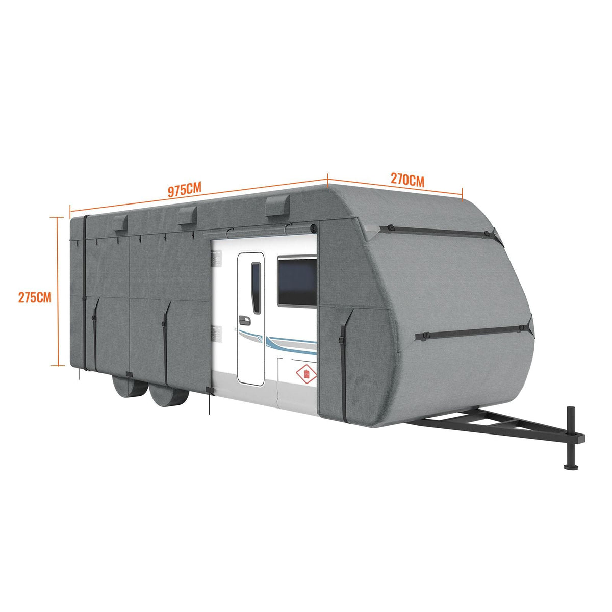 Travel Trailer Cover, 28-31 ft RV Cover, Top 300D Oxford Fabric Camper Cover, Waterproof, Windproof and Rip-Stop Class A RV Cover, with Storage Bag, Repair Patches, Straps and Tire Covers