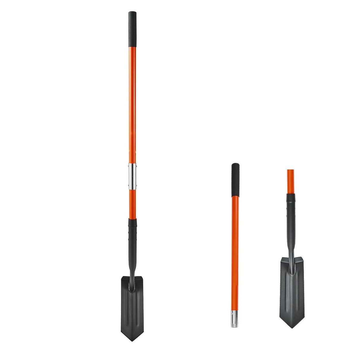 Trench Shovel, 4 in Blade Heavy-Duty Trenching Shovel, Narrow Spade Trench Digger with Fiberglass Handle and Non-Slip Grip, for Gardening, Digging Holes, Trenching, and Planting, 56 in Long