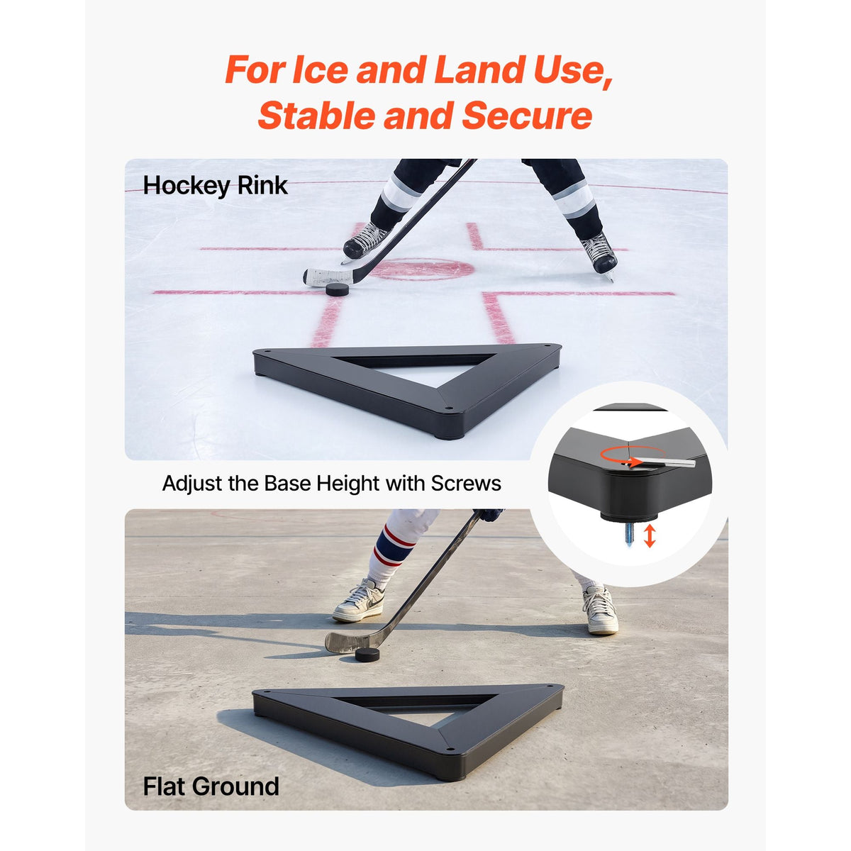 Triangle Hockey Passer, Heavy-Duty Multi-Angle Rebounder, Hockey Passing Aid, Passing & Stick Handling Trainer, Off-Ice & On-Ice Portable Equipment, Help Improve Puck Control & Shooting