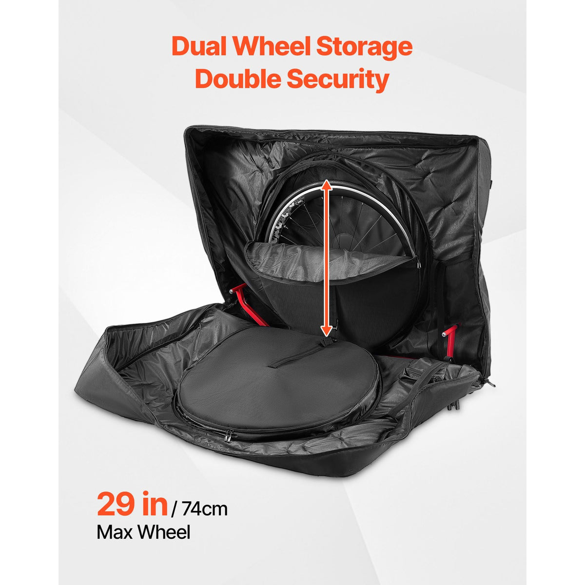 Triathlon Bike Travel Bag, Transport Bicycle Storage Carry Bag with TSA Lock & Dual Zipper, Triathlon Bicycle Case Max. Wheelbase 42 in for Travel, Outdoor Use, Train Airplane Subway Transport