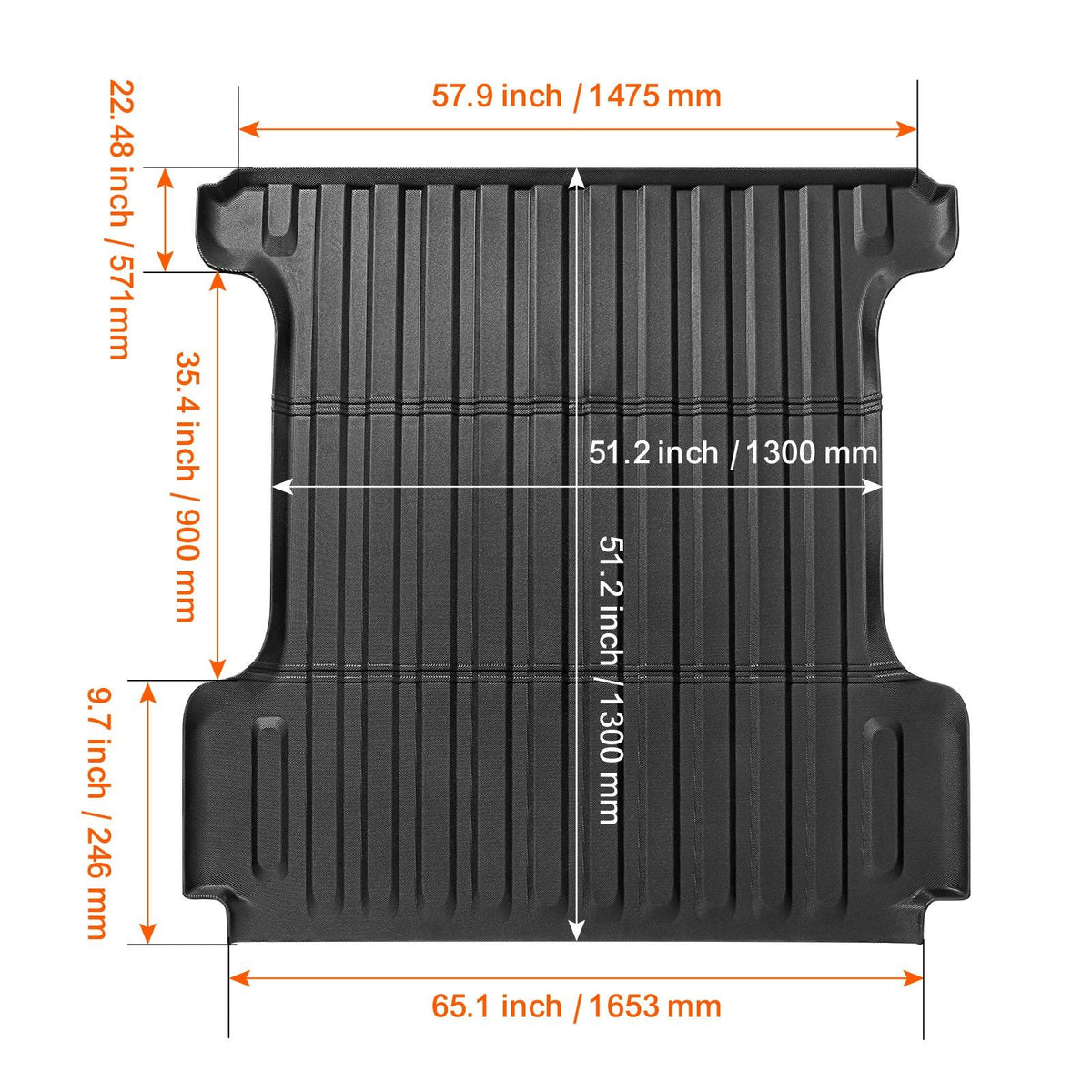 Truck Bed Mat, Compatible with 2019-2024 Dodge Ram1500, TPE Truck Bed Liner Mat Fits for 5.6 FT Bed, Thick and Heavy-Duty Bed Mat Car Accessories for All-Weather Protection, Prevent Slipping