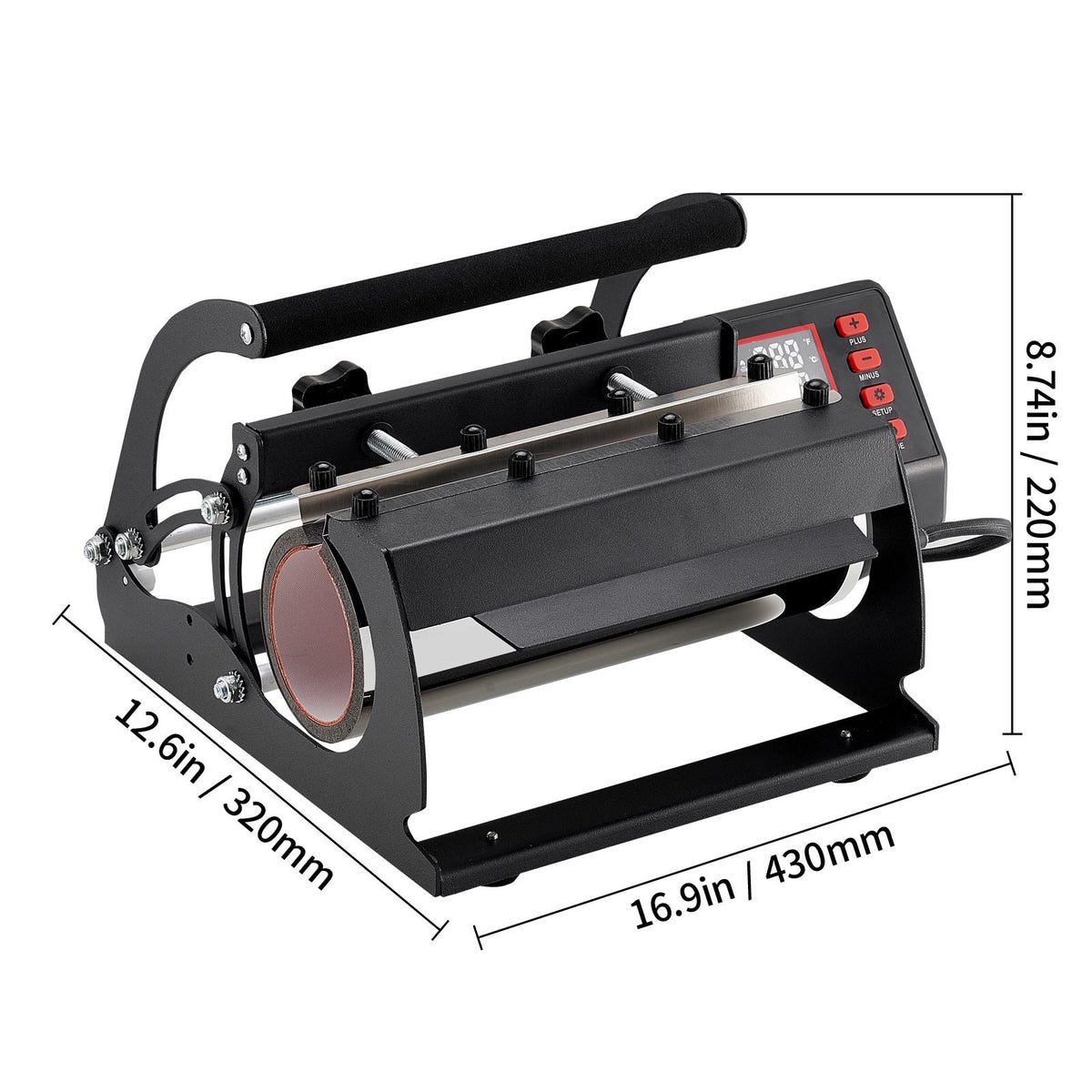 Tumbler Heat Press Machine, 11-30oz Mug Press, Heat Up Fast and Even, Tumbler Press with Sublimation Paper, Tape and Gloves, Temp and Time Setting, for Sublimation Tumblers, Cups, Mugs, Black