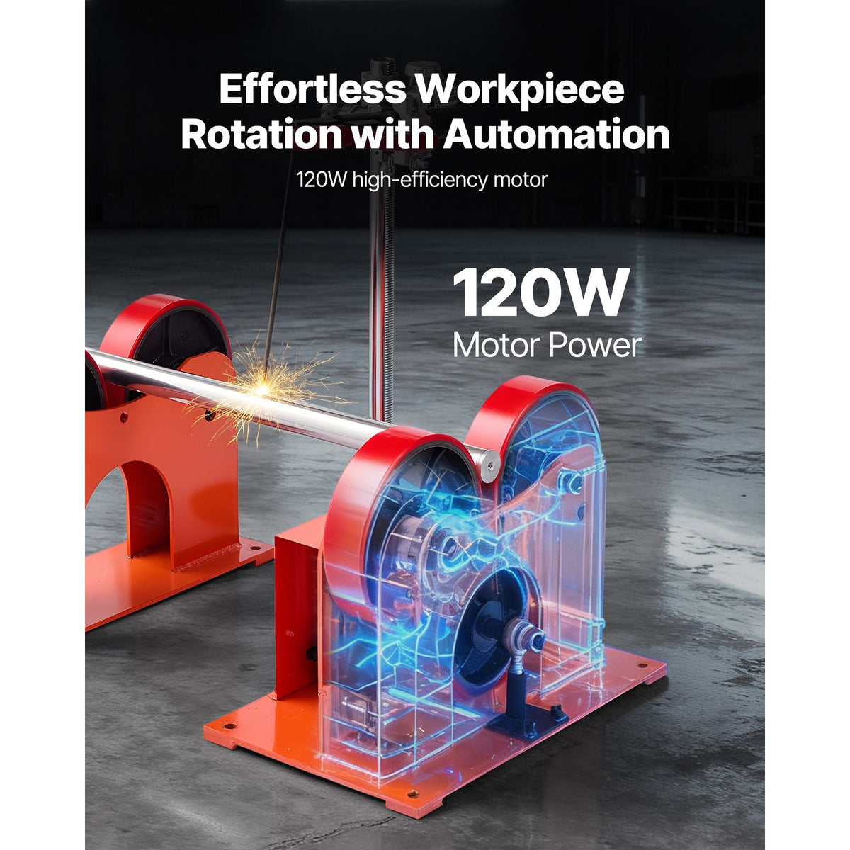 Turning Rolls Linkage Roller, 2205 lbs Load Capacity, 2"-24" Diameter Adjustable, PU Rollers, Pipe Tank Turning Rolls Linkage Roller Rotary Welding Positioner, for Welding Equipment Support