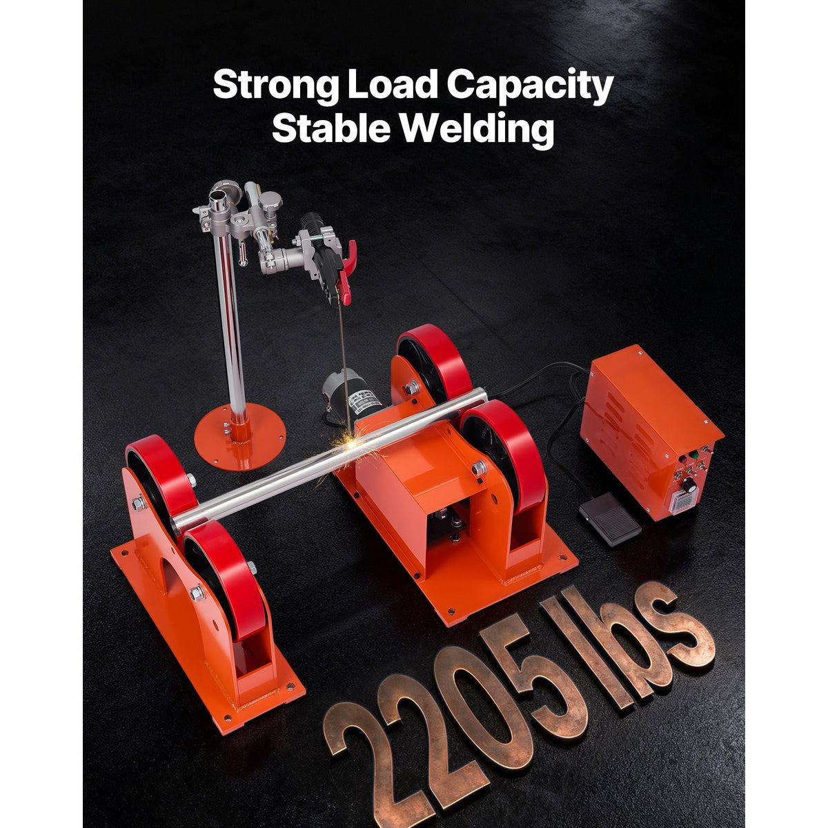 Turning Rolls Linkage Roller, 2205 lbs Load Capacity, 2"-24" Diameter Adjustable, PU Rollers, Pipe Tank Turning Rolls Linkage Roller Rotary Welding Positioner, for Welding Equipment Support