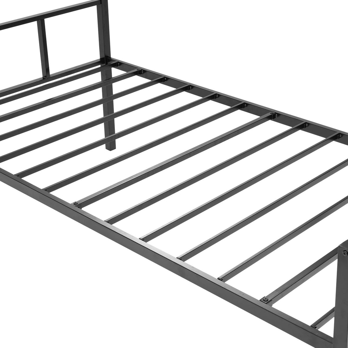 Twin Size Daybed Frame, Day Bed with Trundle, Heavy Duty Metal Platform Bed Frame, Twin Daybed with Metal Slats Support for Living Room, Bedroom, Guest Room, Easy Assembly, Black