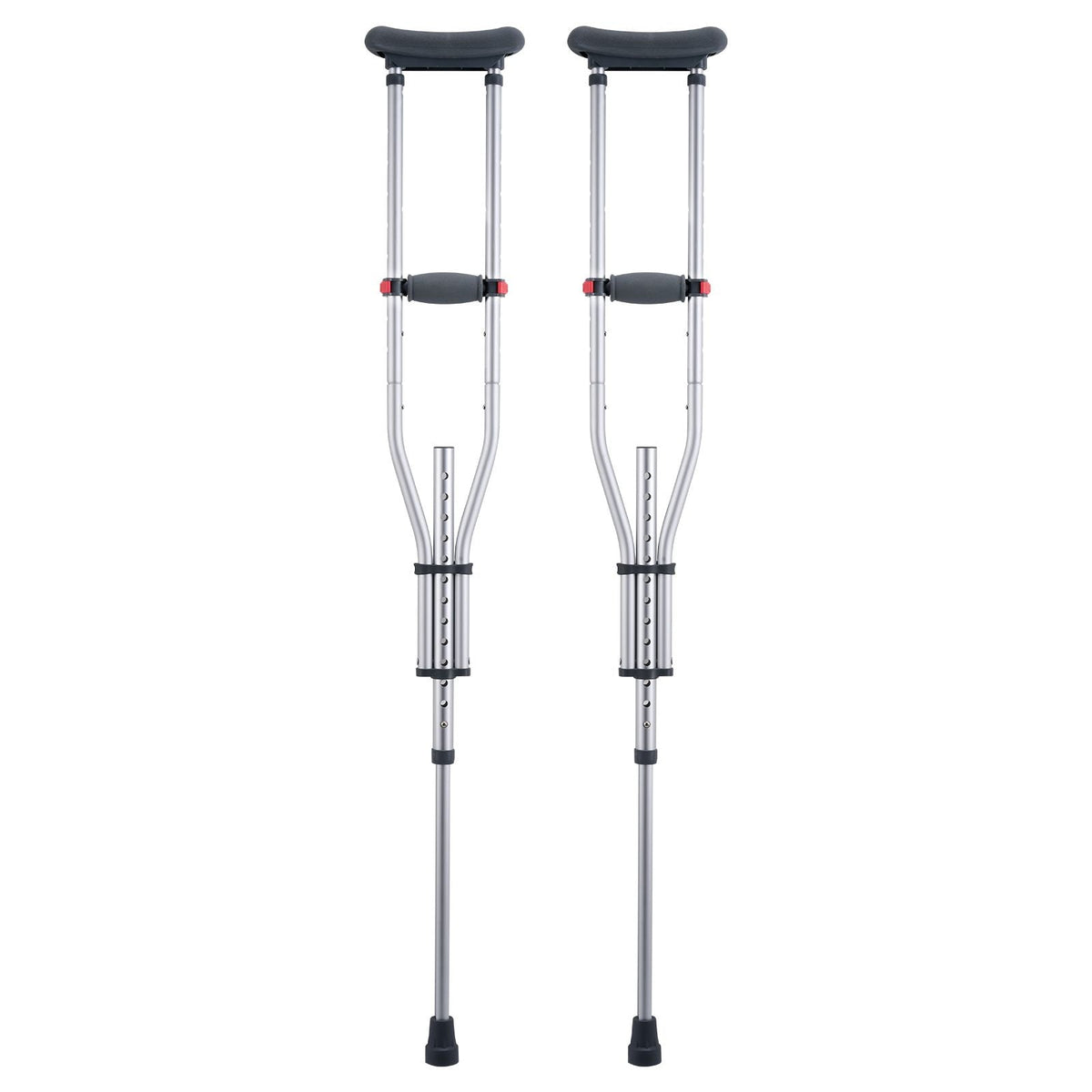 Underarm Crutches, 13-Level Height Adjustable Underarm Walking Crutches, Lightweight Aluminum Crutches for Adults Teenager - with Soft Underarm Pad for Leg Injury Surgery Disabled, 1 Pair 300LBS