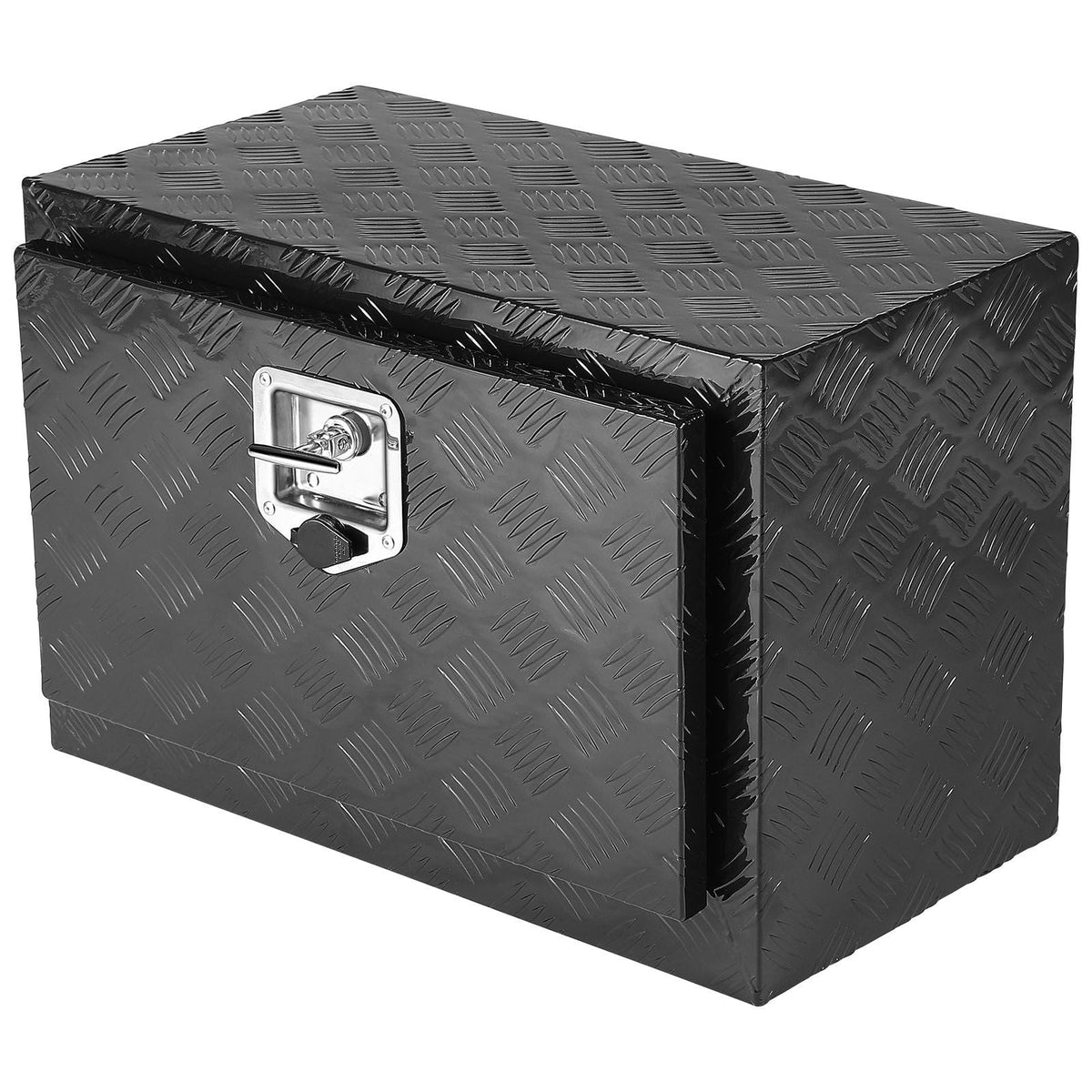 Underbody Truck Box, 24" x 17" x 18" Pickup Storage Box, Heavy Duty Aluminum Diamond Plate Tool Box with Lock and Keys, Waterproof Trailer Storage Box with T-Handle Latch for Truck, Van, Trailer